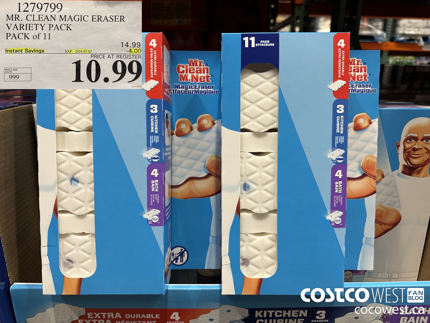1279799 MR. CLEAN MAGIC ERASER VARIETY PACK PACK OF 11 ($4.00 INSTANT SAVINGS EXPIRES ON 2024-03-03) $10.99