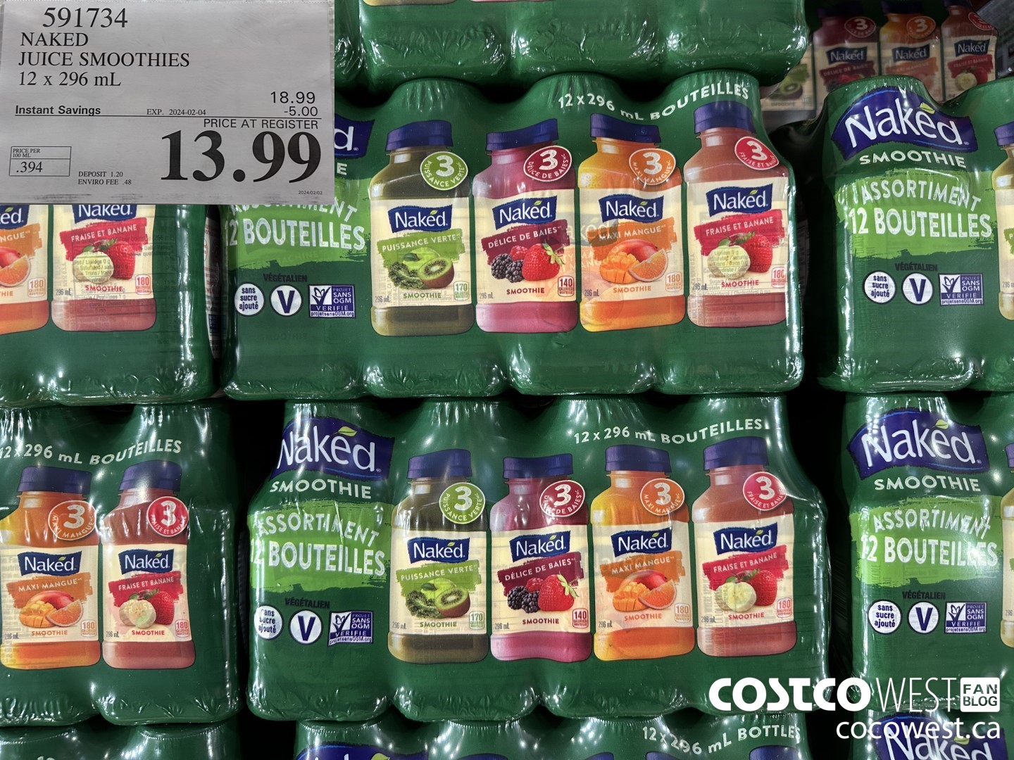 591734 NAKED JUICE SMOOTHIE 12 x 296 mL ($5.00 INSTANT SAVINGS EXPIRES ON 2024-02-04) $13.99