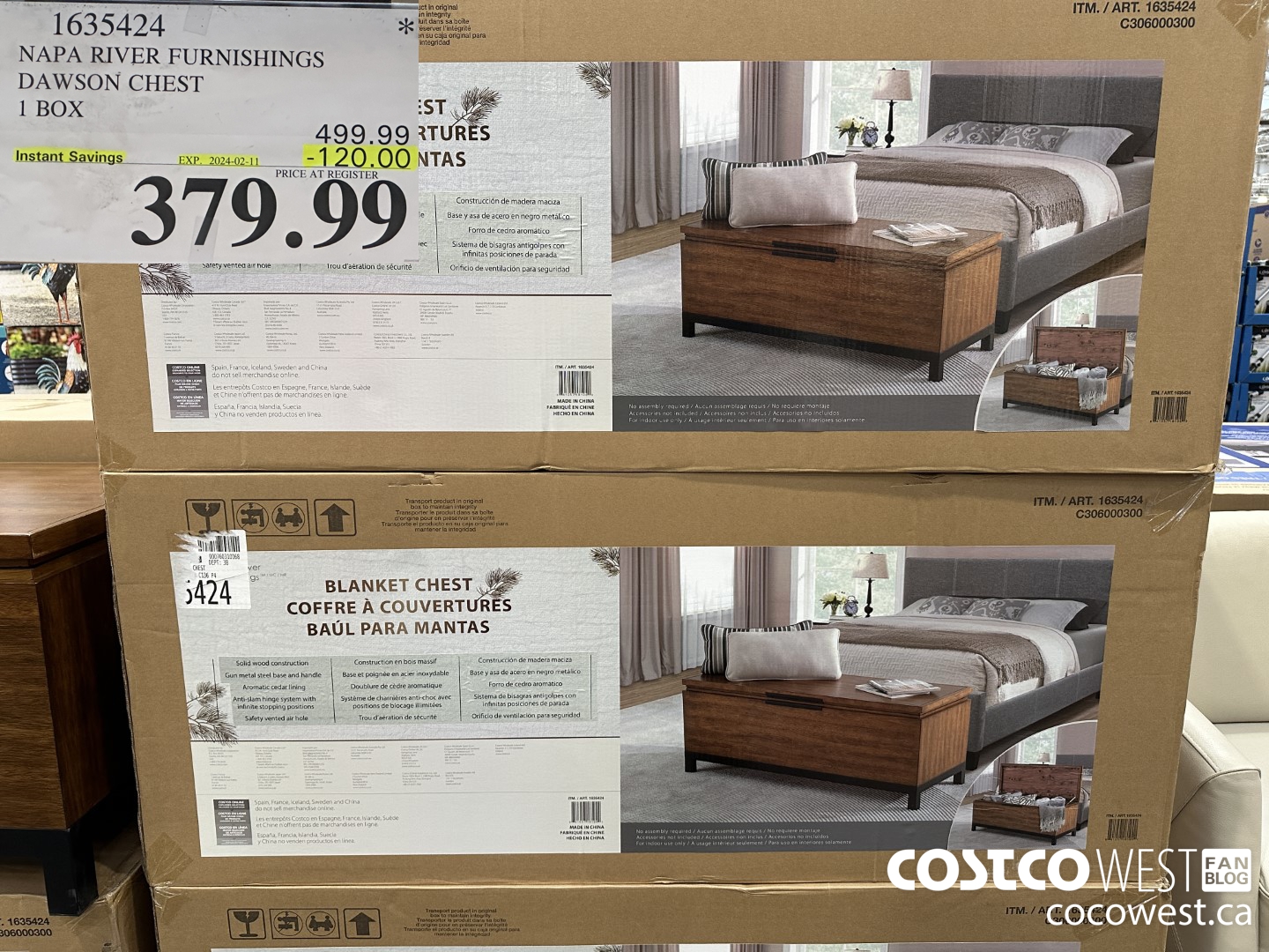 1635424 NAPA RIVER FURNISHINGS DAWSON CHEST 1 BOX ($120.00 INSTANT SAVINGS EXPIRES ON 2024-02-11) $379.99