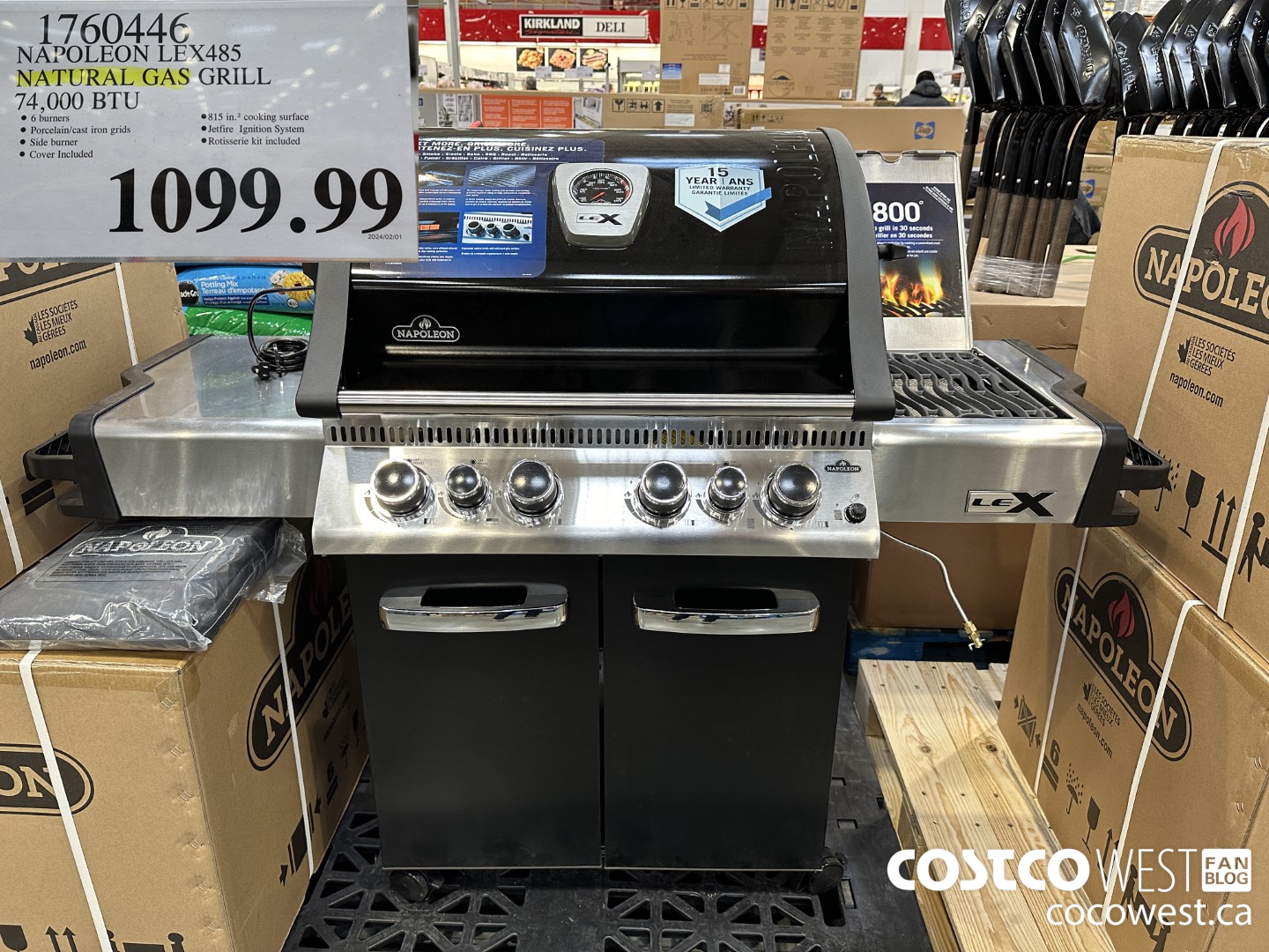 1760446 NAPOLEON LEX485 NATURAL GAS GRILL 74,000 BTU $1099.99