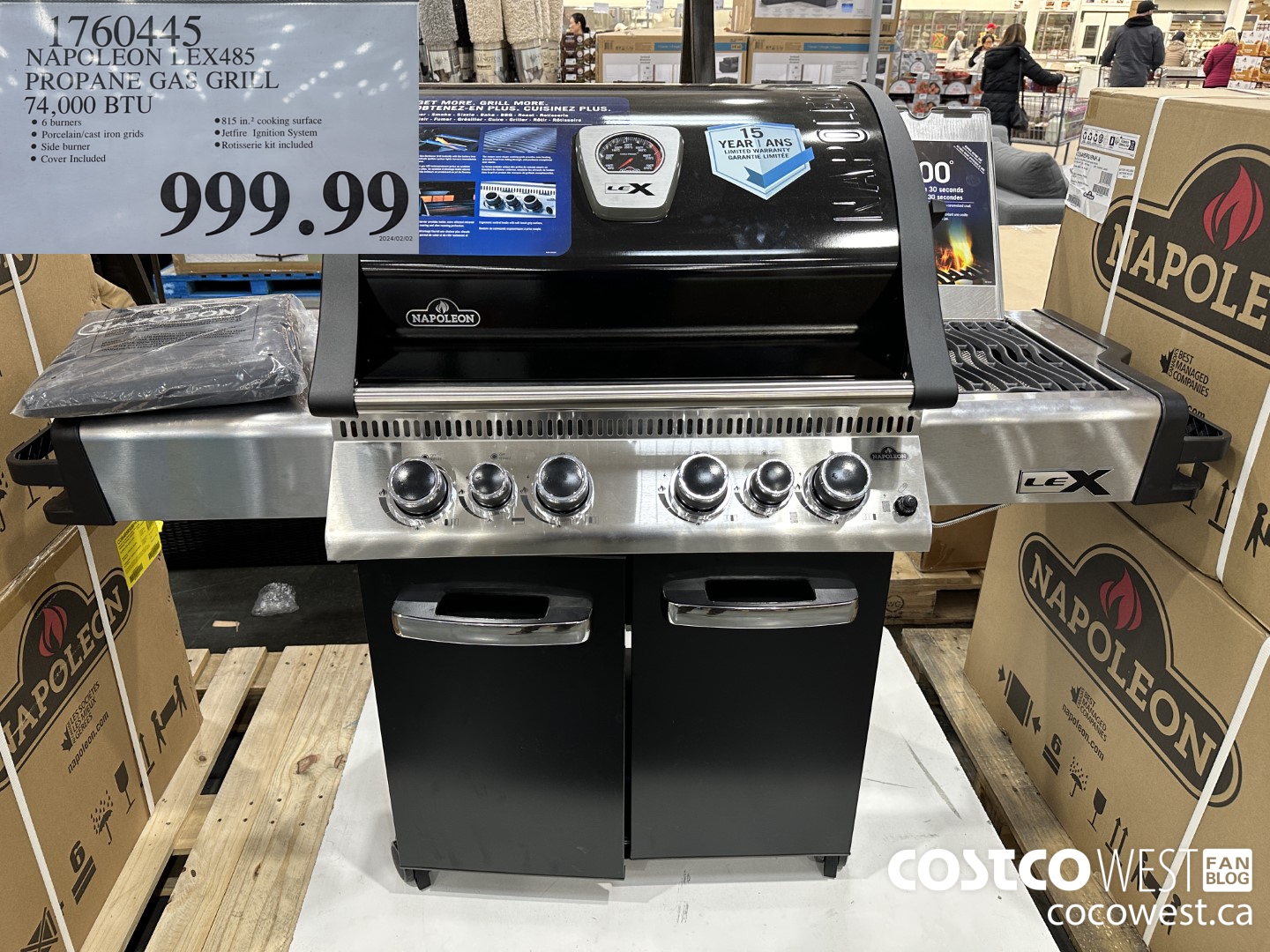 1760445 NAPOLEON LEX485 PROPANE GAS GRILL 74,000 BTU $999.99