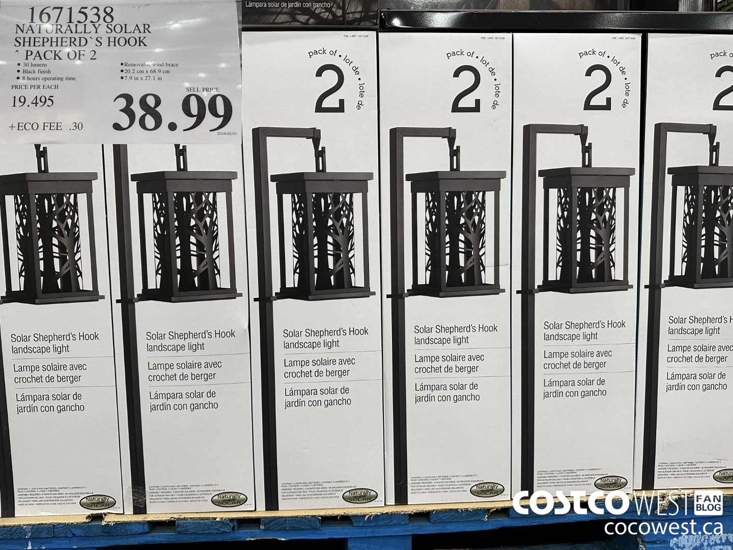 1671538 NATURALLY SOLAR SHEPHERD’ S HOOK PACK OF 2 $38.99