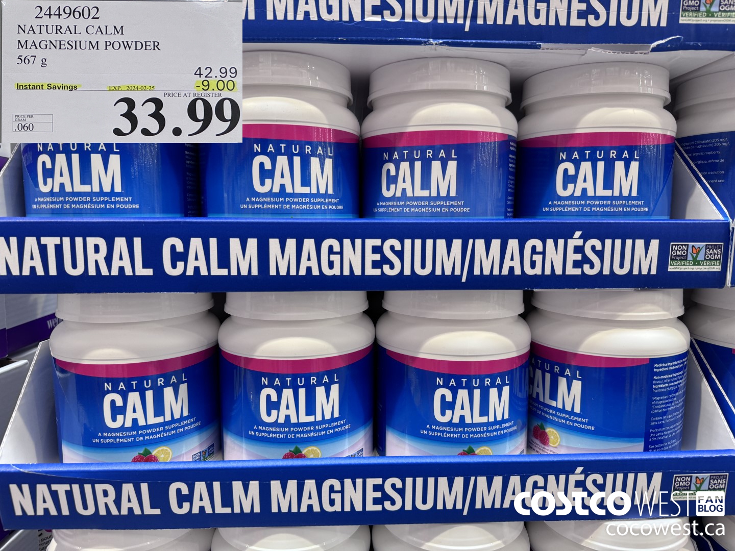 2449602 NATURAL CALM MAGNESIUM POWDER 567 g ($9.00 INSTANT SAVINGS EXPIRES ON 2024-02-25) $33.99