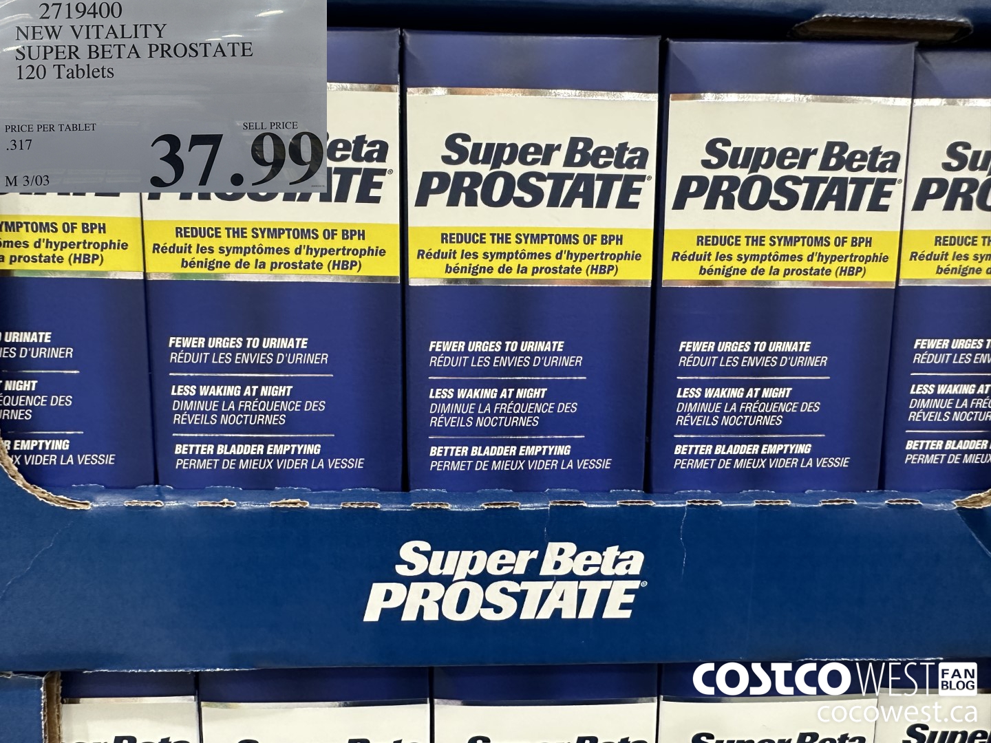 2719400 NEW VITALITY SUPER BETA PROSTATE 120 TABLETS $37.99