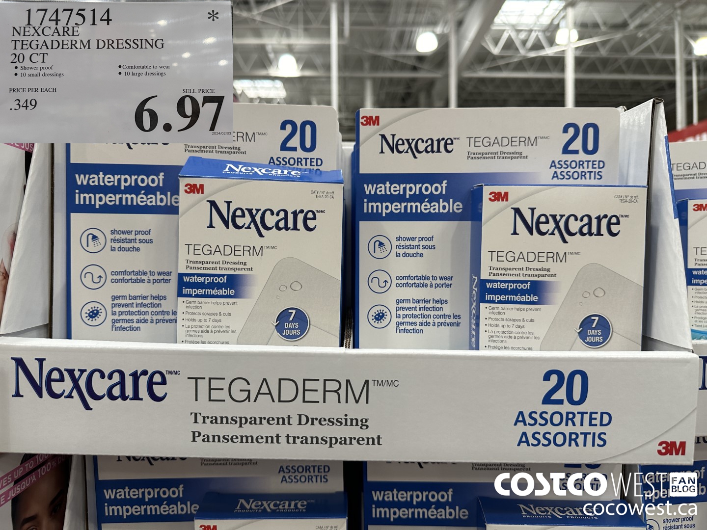 1747514 NEXCARE TEGADERM DRESSING 20 CT $6.97