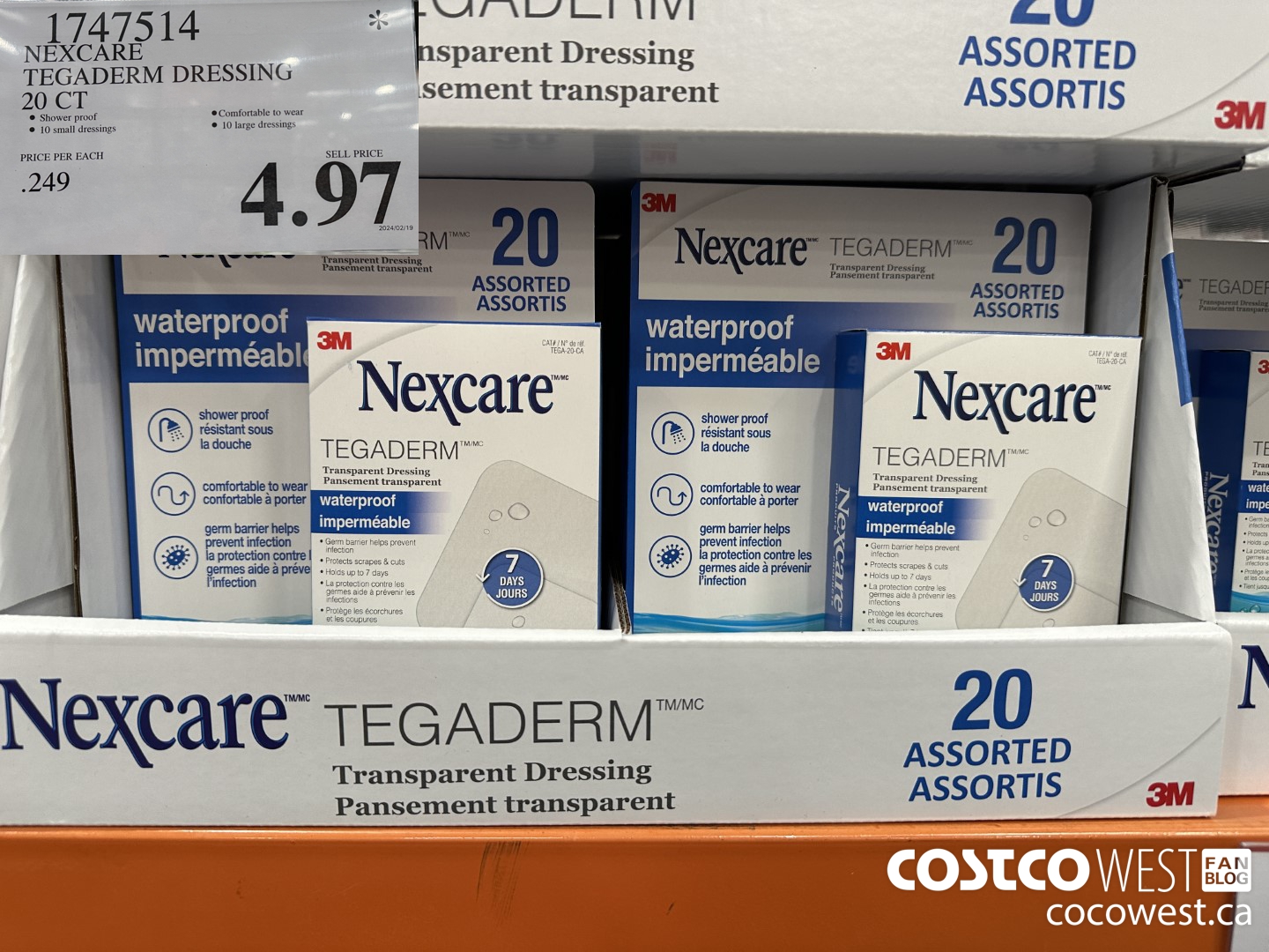 1747514 NEXCARE TEGADERM DRESSING 20 CT $4.97