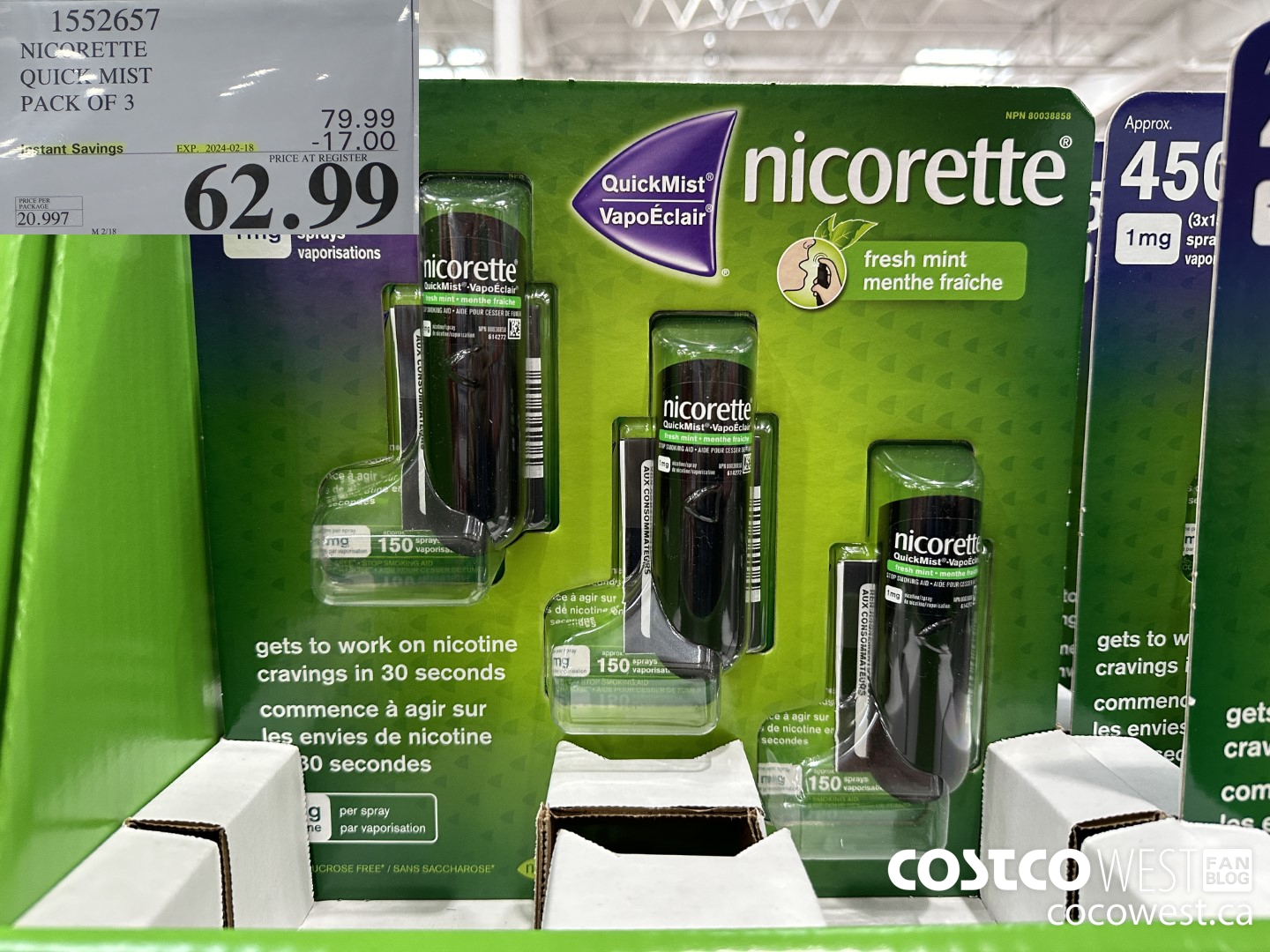 1552657 NICORETTE QUICK MIST PACK OF 3 ($17.00 INSTANT SAVINGS EXPIRES ON 2024-02-18) $62.99