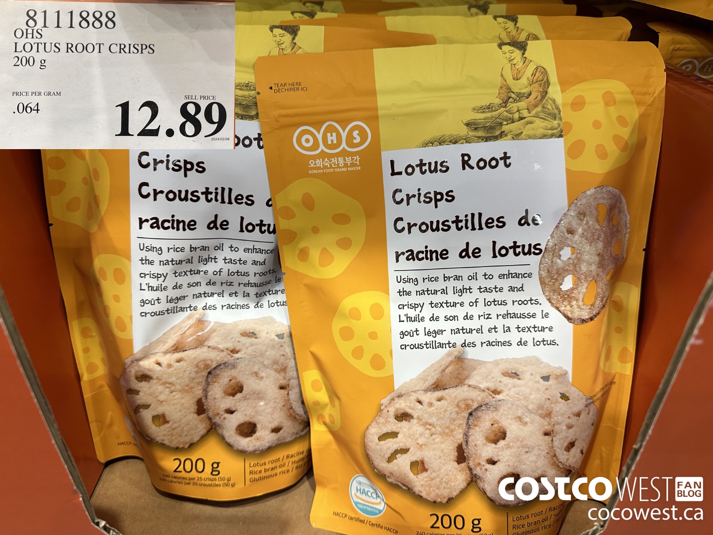 8111888 OHS LOTUS ROOT CRISPS 200G $12.89