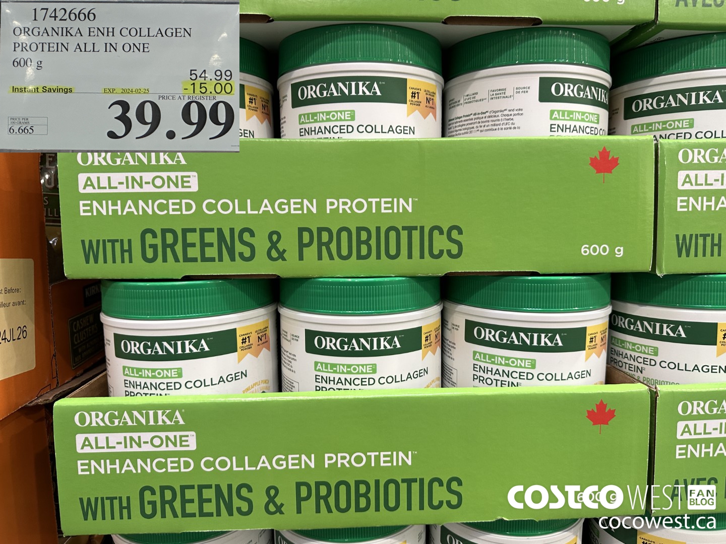 1742666 ORGANIKA ENH COLLAGEN PROTEIN ALL IN ONE 600G ($15.00 INSTANT SAVINGS EXPIRES ON 2024-02-25) $39.99