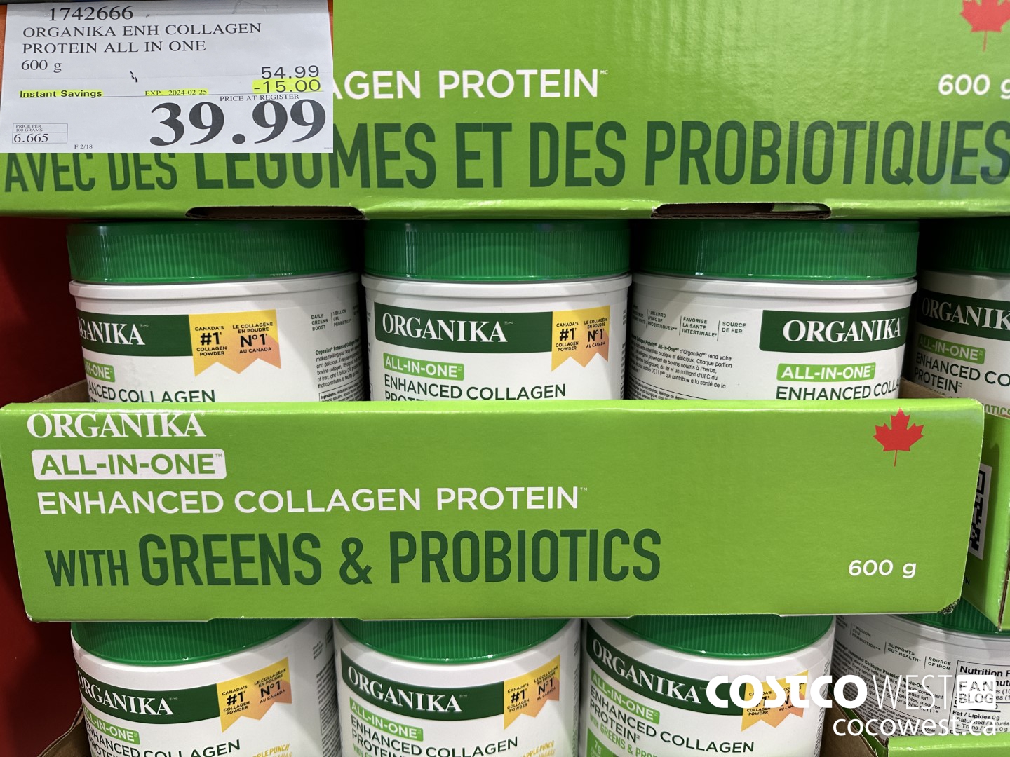 1742666 ORGANIKA ENH COLLAGEN PROTEIN ALL IN ONE 600G ($15.00 INSTANT SAVINGS EXPIRES ON 2024-02-25) $39.99