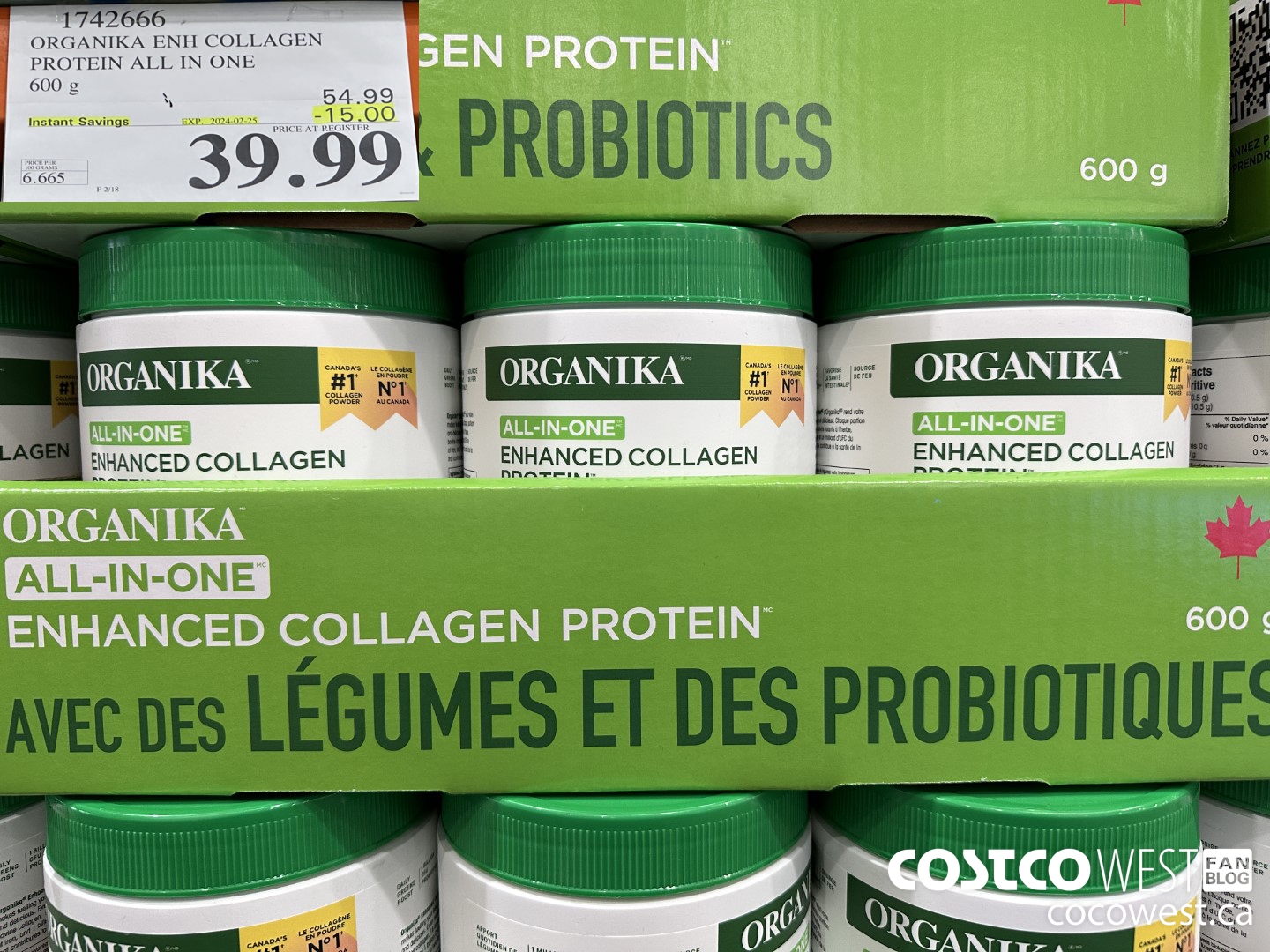 1742666 ORGANIKA ENH COLLAGEN PROTEIN ALL IN ONE 600G ($15.00 INSTANT SAVINGS EXPIRES ON 2024-02-25) $39.99