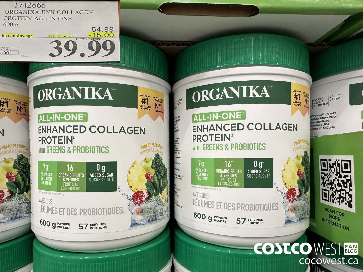 1742666 ORGANIKA ENH COLLAGEN PROTEIN ALL IN ONE 600G ($15.00 INSTANT SAVINGS EXPIRES ON 2024-02-25) $39.99