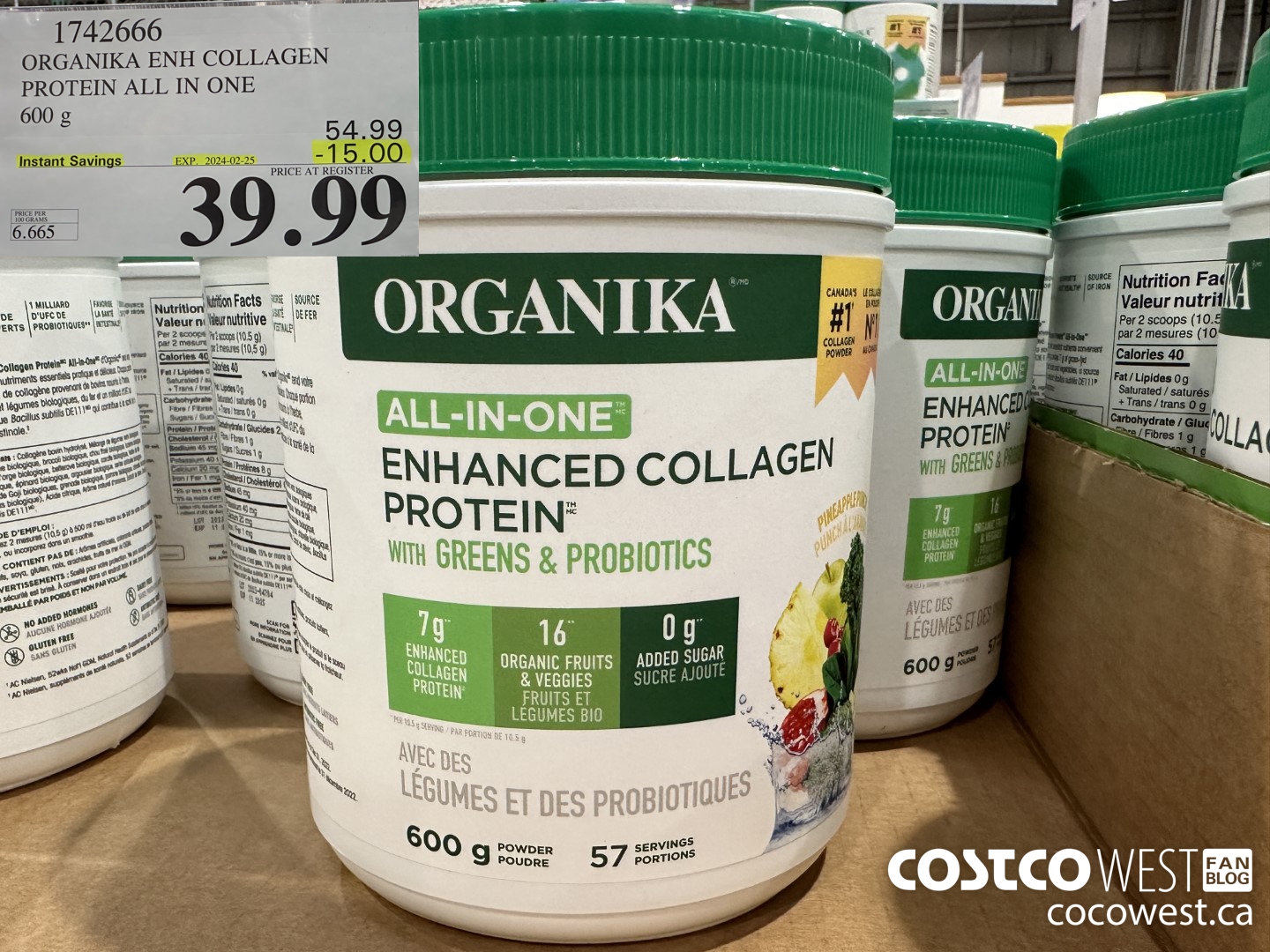 1742666 ORGANIKA ENH COLLAGEN PROTEIN ALL IN ONE 600G ($15.00 INSTANT SAVINGS EXPIRES ON 2024-02-25) $39.99