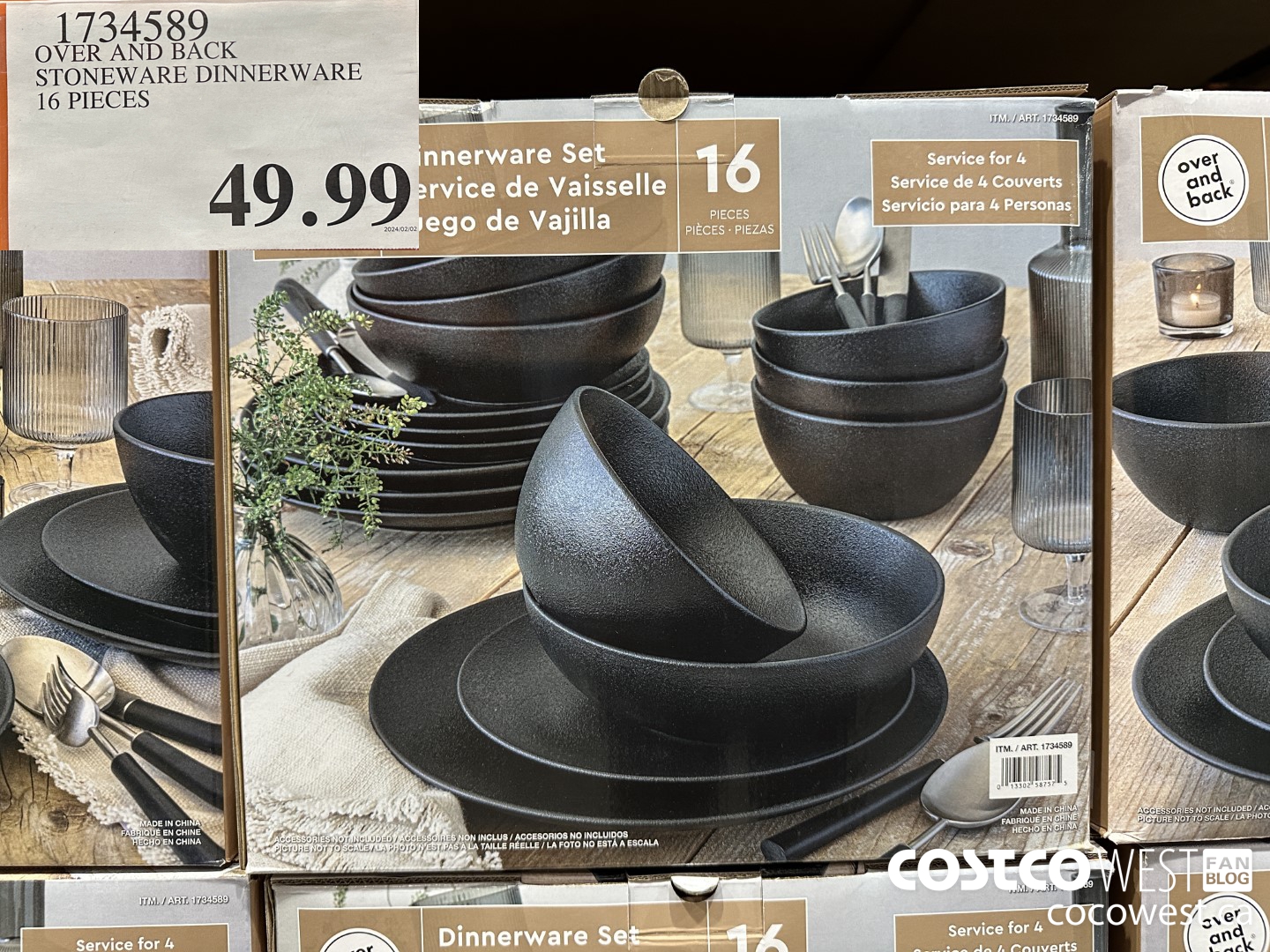 1734589 OVER AND BACK STONEWARE DINNERWARE 16 PIECES $49.99