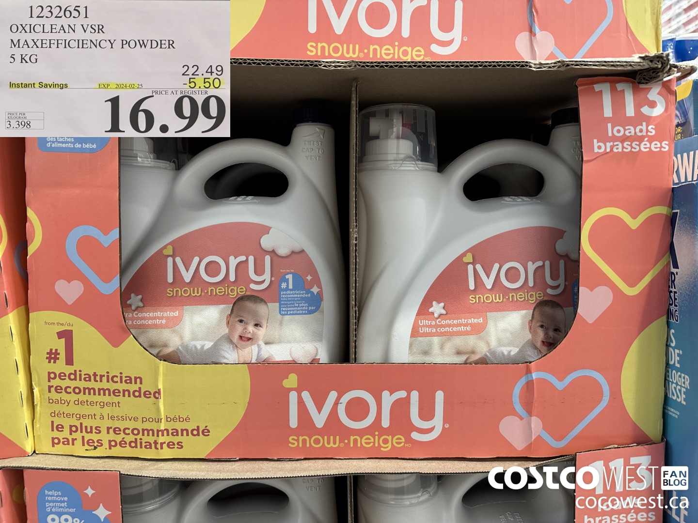 1232651 OXICLEAN VSR MAXEFFICIENCY POWDER 5 KG ($5.50 INSTANT SAVINGS EXPIRES ON 2024-02-25) $16.99