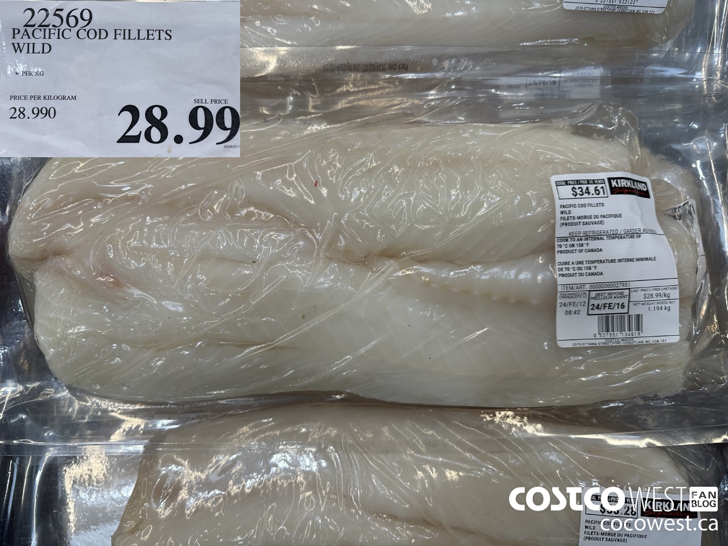 22569 PACIFIC COD FILLETS (WILD) $28.99