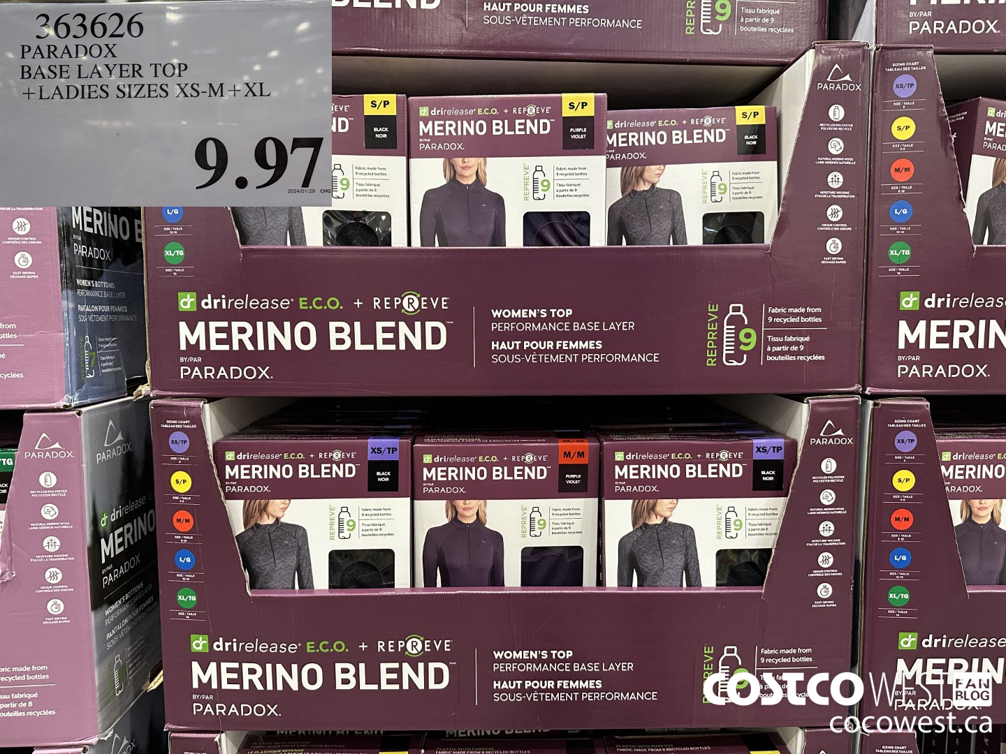 363626 PARADOX BASE LAYER TOP LADIES SIZES XS-M + XL $9.97