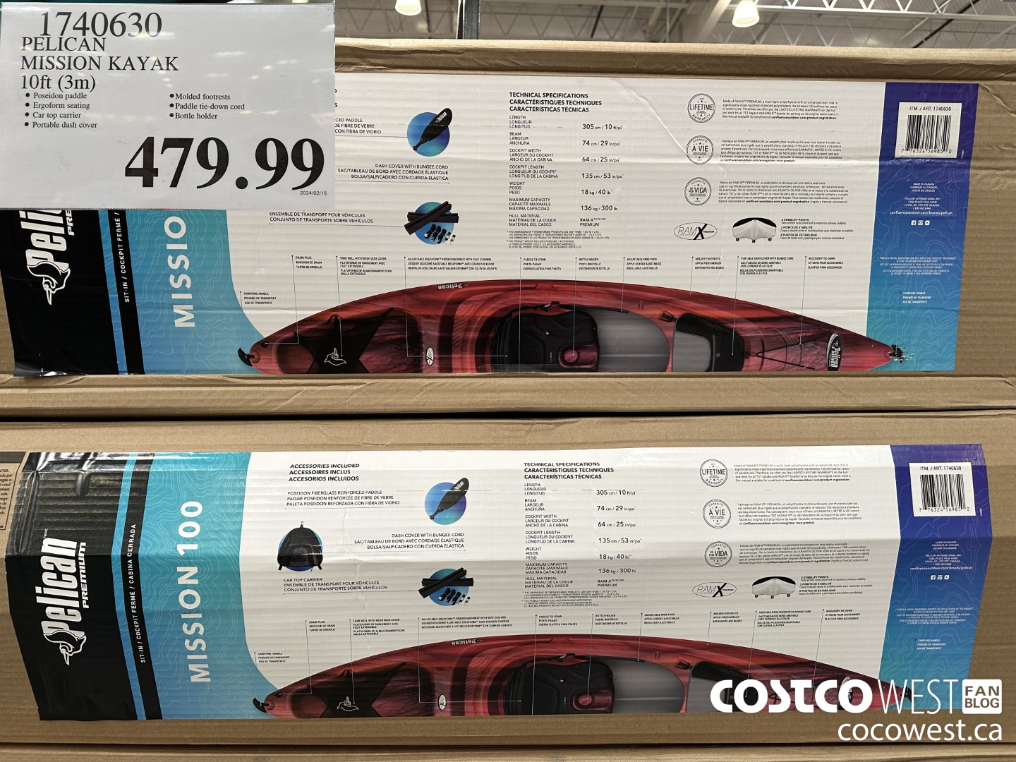 1740630 PELICAN MISSION KAYAK 10FT (3M) $479.99