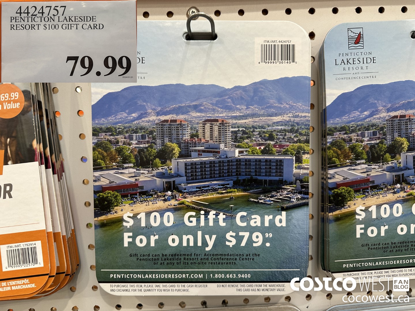 4424757 PENTICTON LAKESIDE RESORT $100 GIFT CARD $79.99