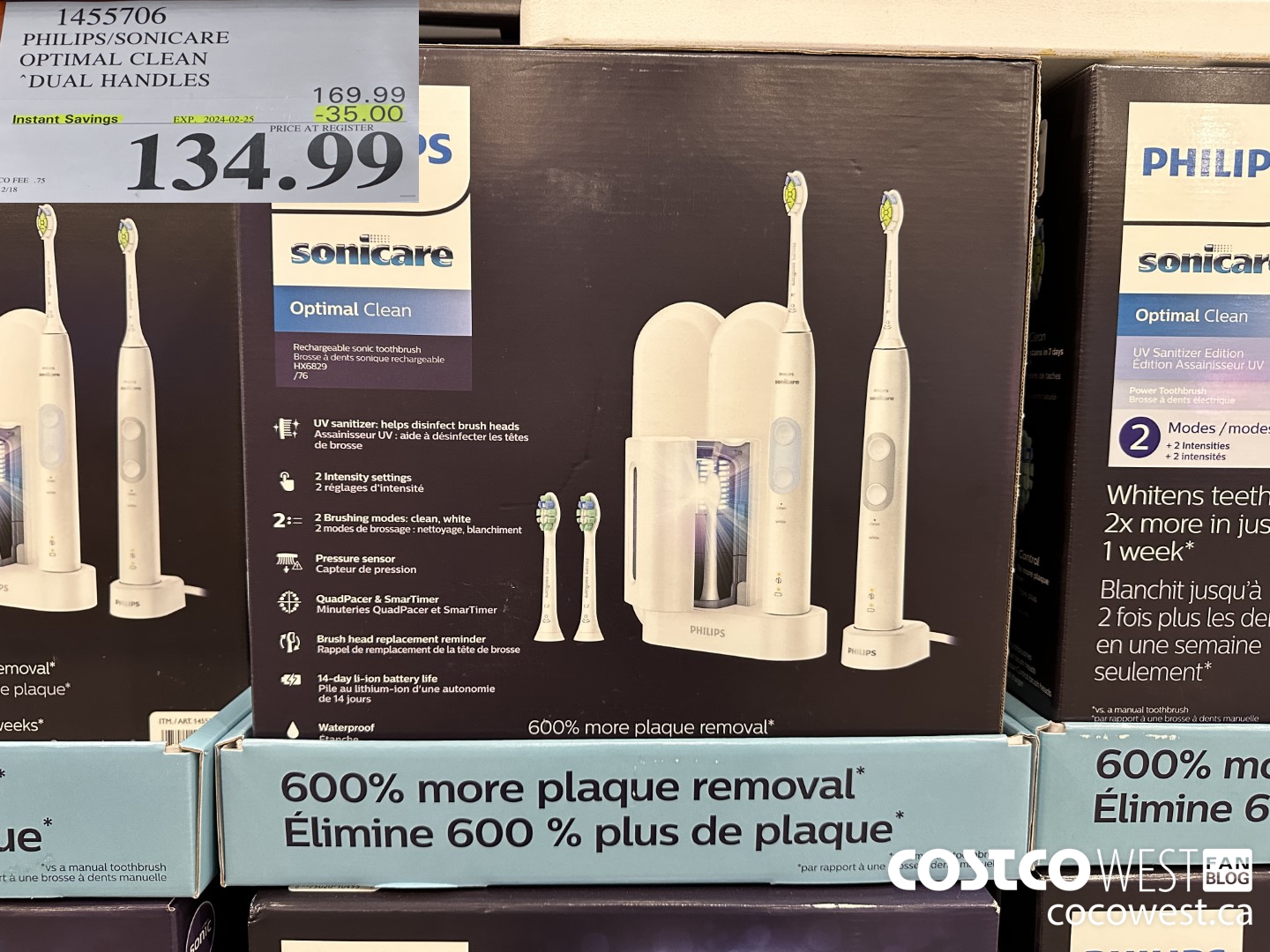 1455706 PHILIPS/SONICARE OPTIMAL CLEAN DUAL HANDLES ($35.00 INSTANT SAVINGS EXPIRES ON 2024-02-25) $134.99