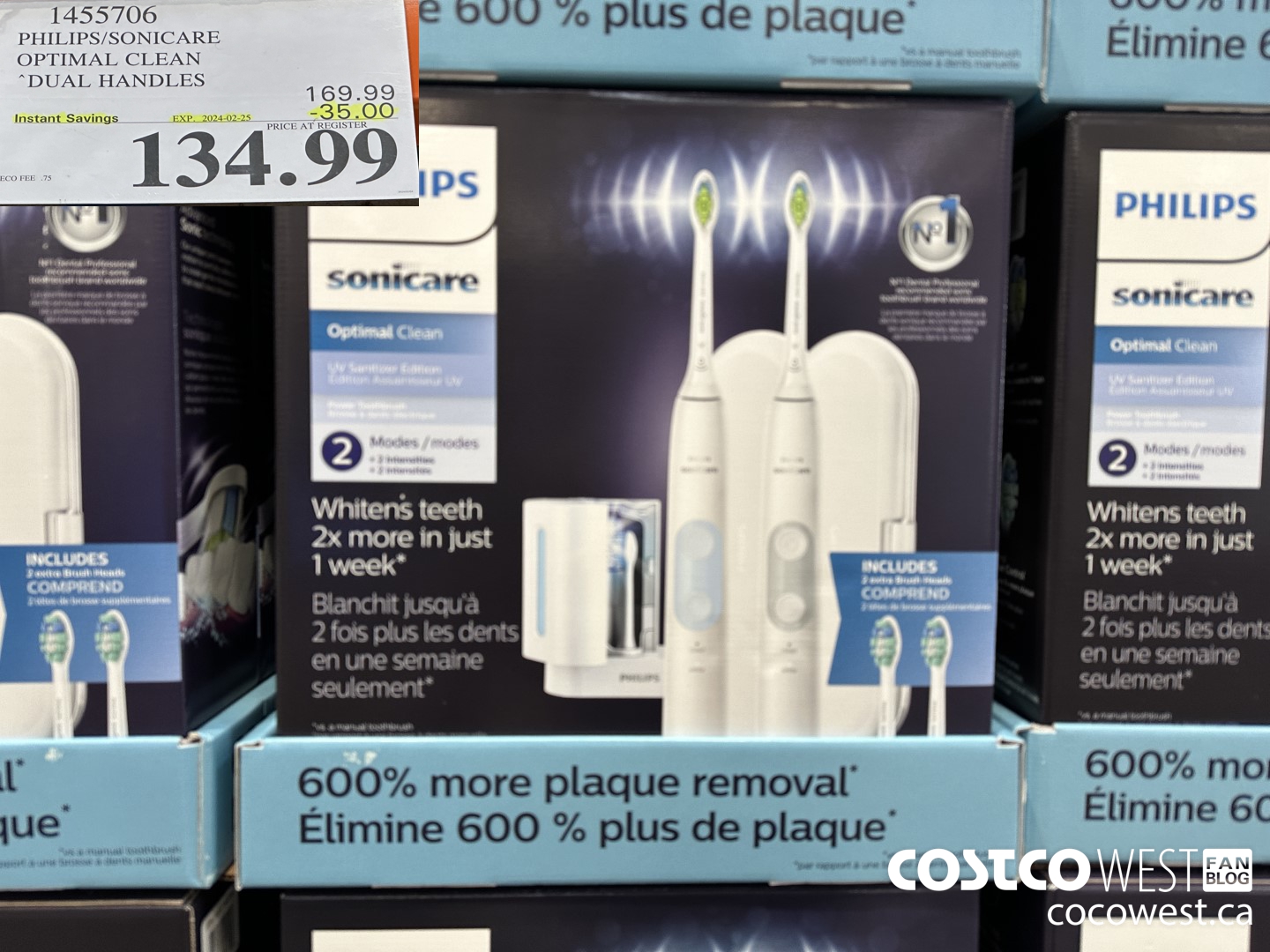 1455706 PHILIPS/SONICARE OPTIMAL CLEAN DUAL HANDLES ($35.00 INSTANT SAVINGS EXPIRES ON 2024-02-25) $134.99