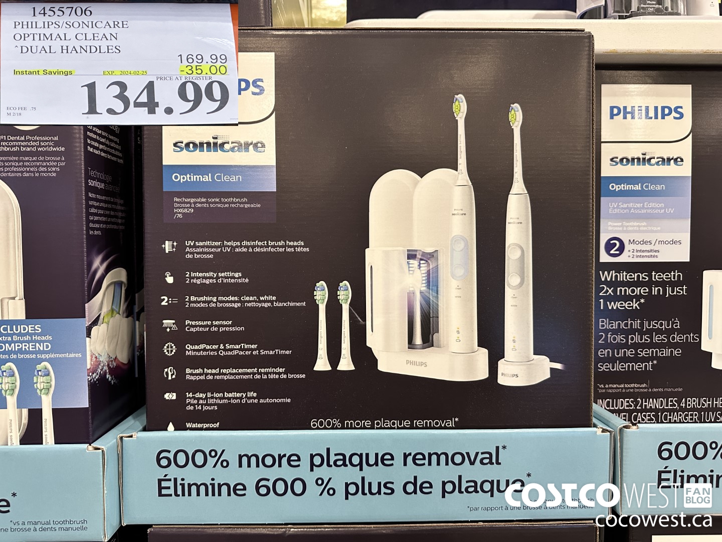 1455706 PHILIPS/SONICARE OPTIMAL CLEAN DUAL HANDLES ($35.00 INSTANT SAVINGS EXPIRES ON 2024-02-25) $134.99