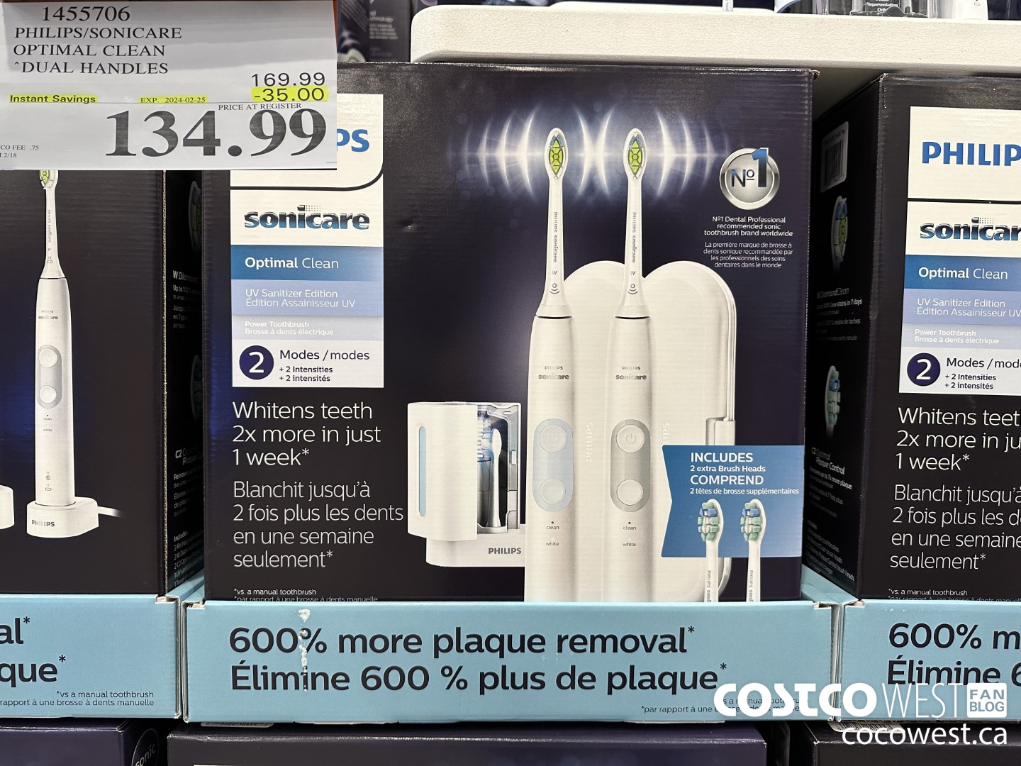 1455706 PHILIPS/SONICARE OPTIMAL CLEAN DUAL HANDLES ($35.00 INSTANT SAVINGS EXPIRES ON 2024-02-25) $134.99