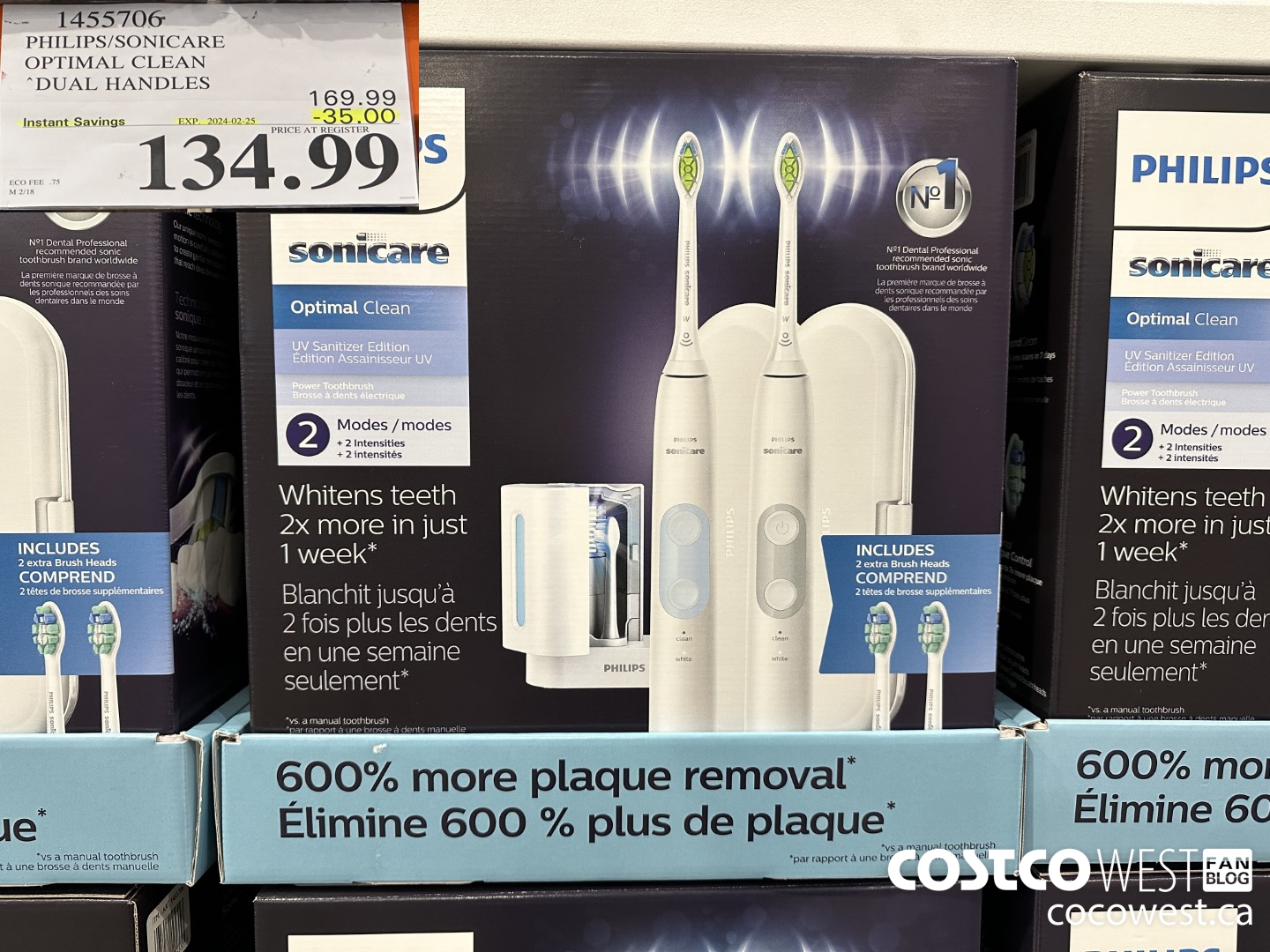 1455706 PHILIPS/SONICARE OPTIMAL CLEAN DUAL HANDLES ($35.00 INSTANT SAVINGS EXPIRES ON 2024-02-25) $134.99