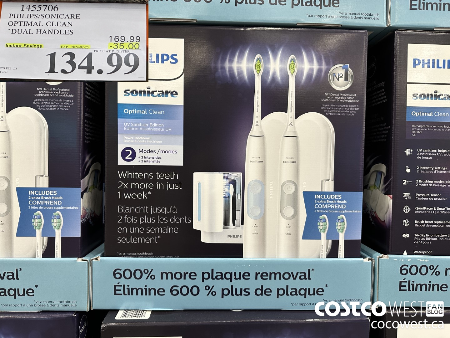 1455706 PHILIPS/SONICARE OPTIMAL CLEAN DUAL HANDLES ($35.00 INSTANT SAVINGS EXPIRES ON 2024-02-25) $134.99