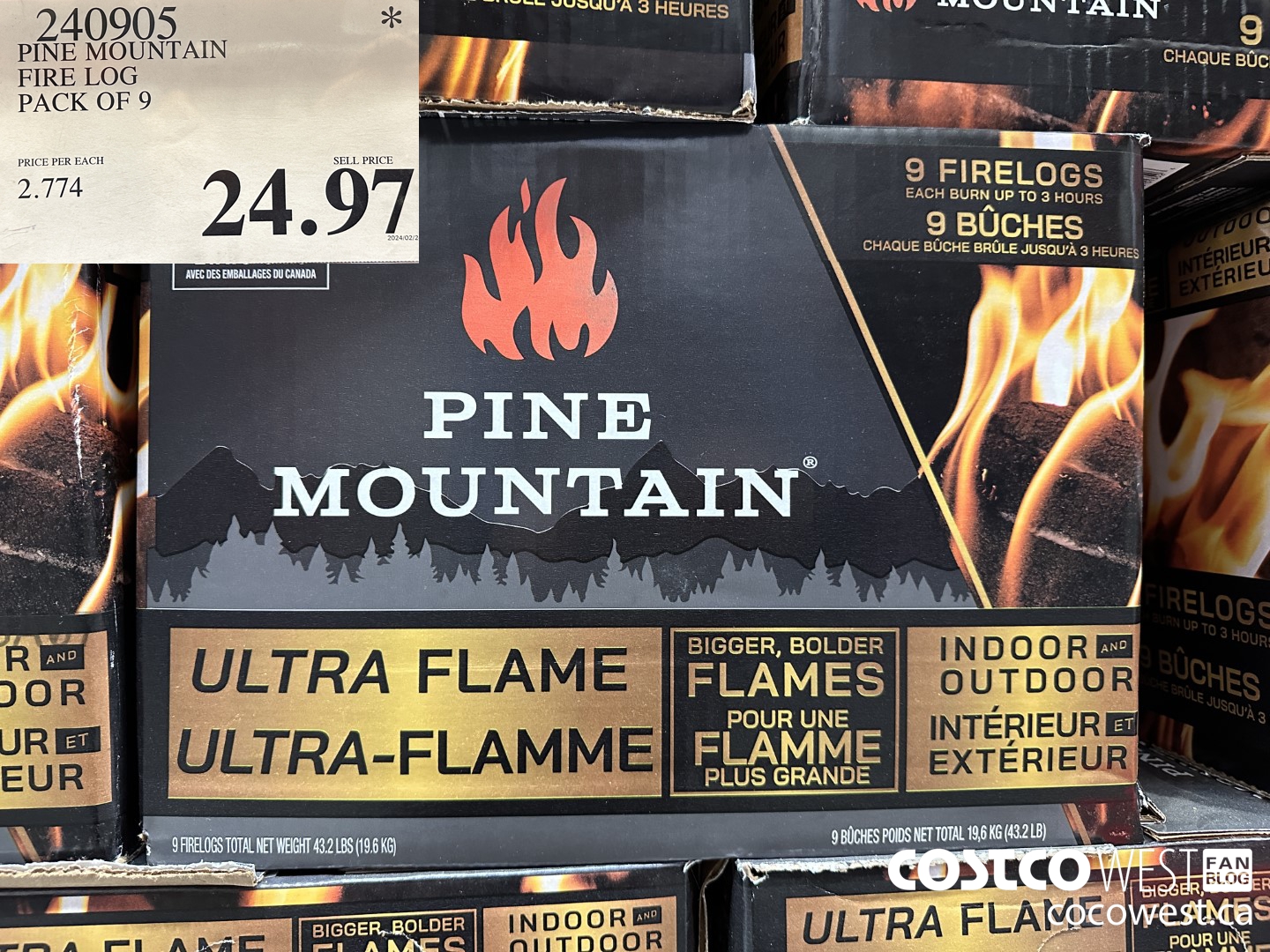 240905 PINE MOUNTAIN FIRE LOG PACK OF 9 $24.97