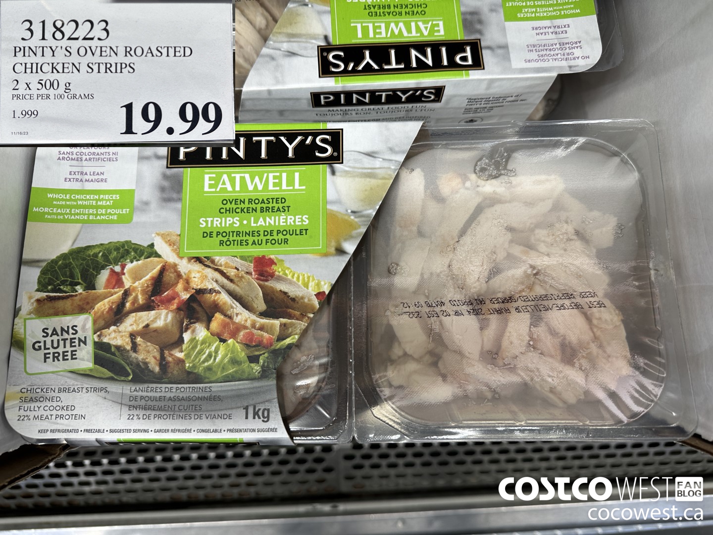 318223 PINTY'S OVEN ROASTED CHICKEN STRIPS 2 x 500 g $19.99