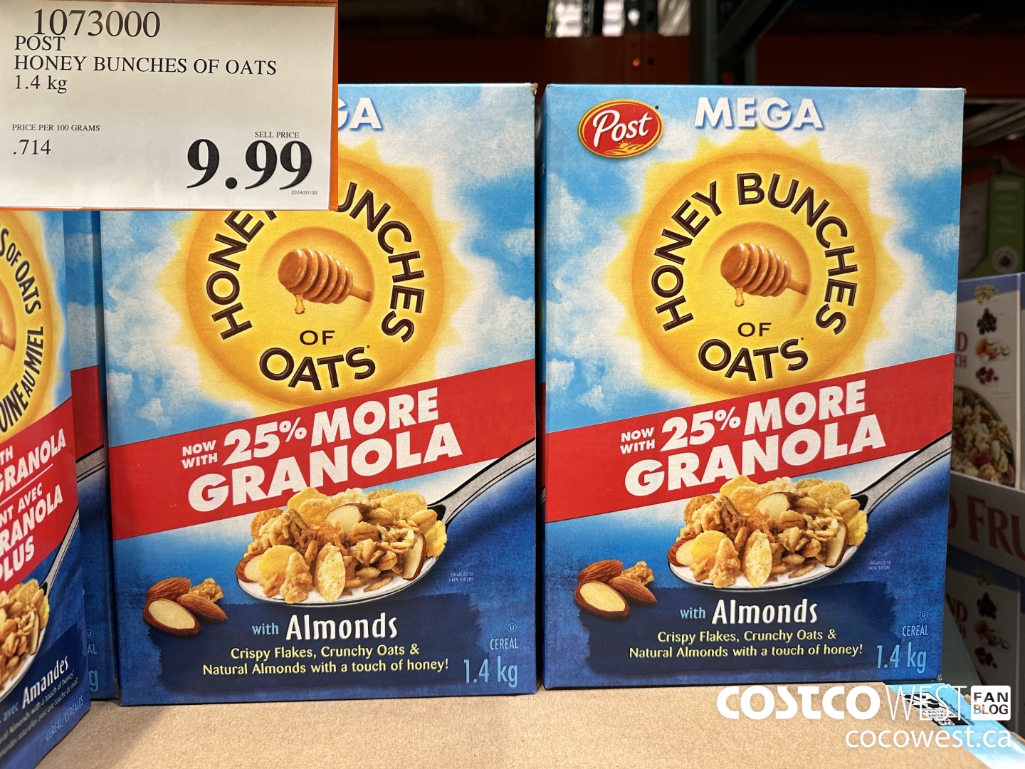 1073000 POST HONEY BUNCHES OF OATS 1.4 KG $9.99