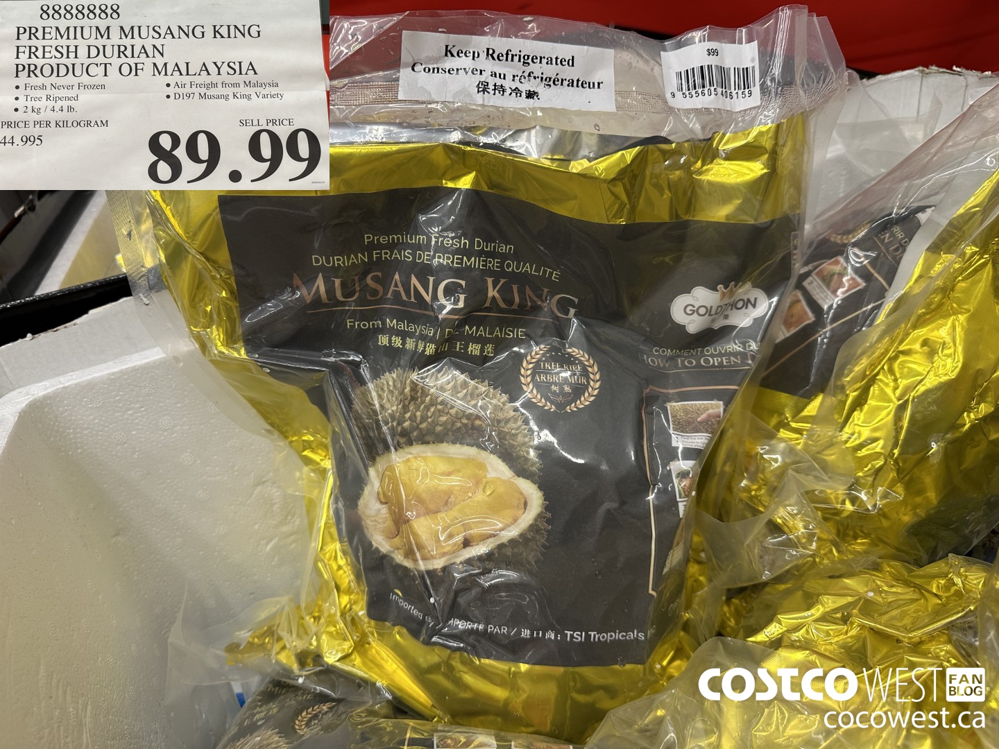 8888888 PREMIUM MUSANG KING FRESH DURIAN PRODUCT OF MALAYSIA $89.99