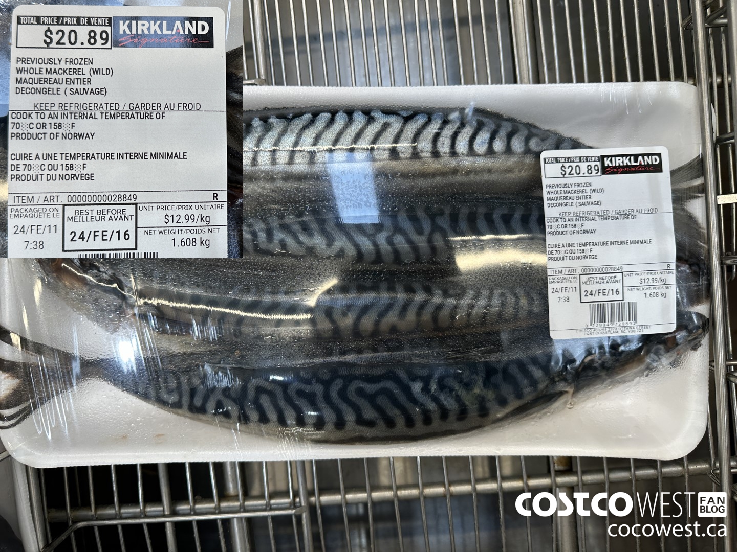 28849 PREVIOUSLY FROZEN WHOLE MACKEREL (WILD) $12.99