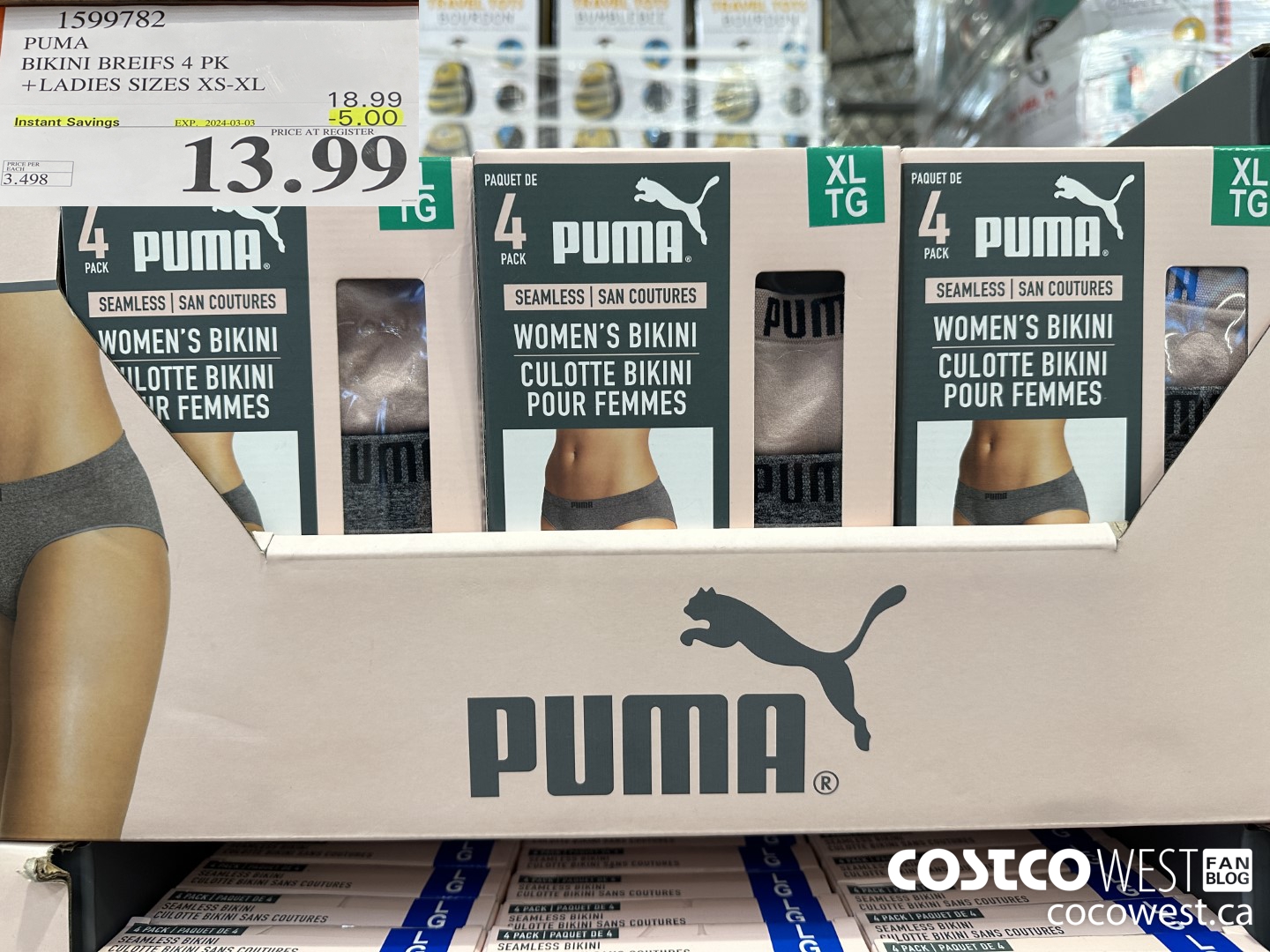 Puma Ladies Seamless Bikini, 4-pack, Costco deals this week, Costco flyer