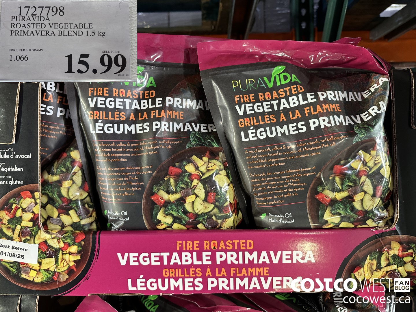 1727798 PURAVIDA ROASTED VEGETABLE PRIMAVERA BLEND 1.5KG $15.99