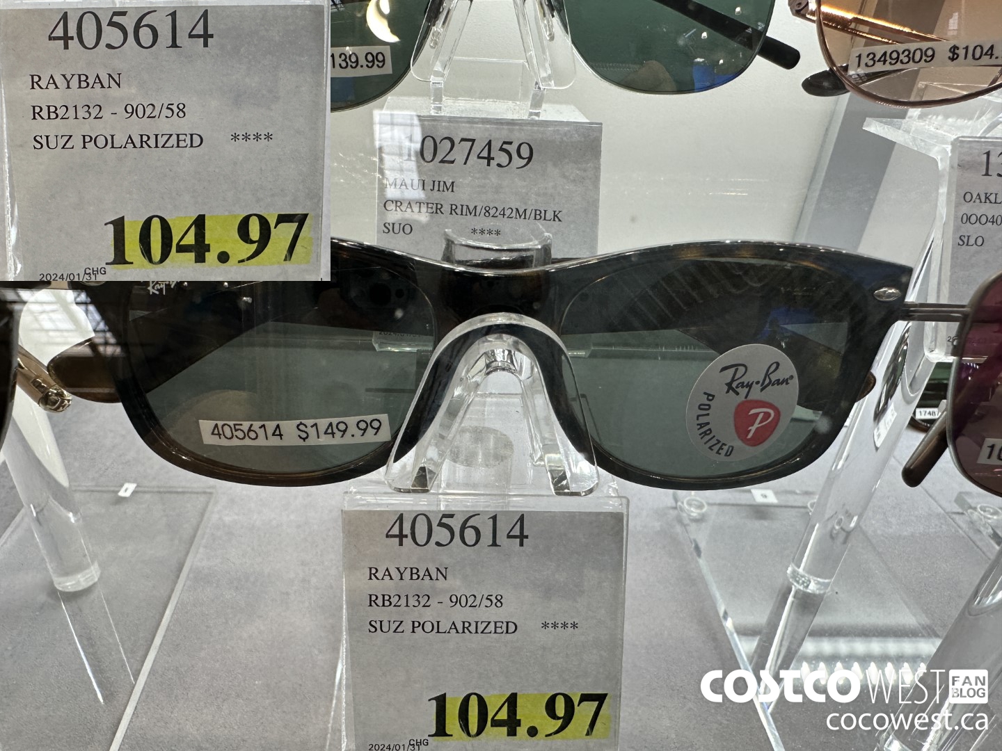 405614 RAYBAN RB2132-902/58 SUZ POLARIZED $104.97