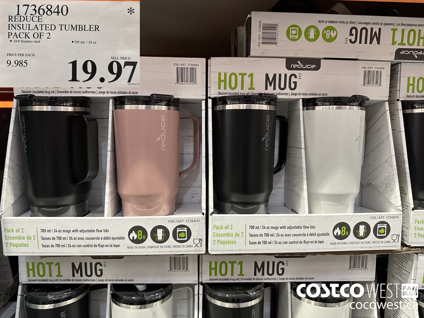 1736840 REDUCE INSULATED TUMBLER PACK OF 2 $19.97