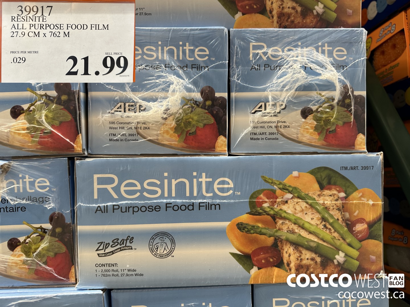 39917 RESINITE ALL PURPOSE FOOD FILM 27.9 CM x 762 M $21.99