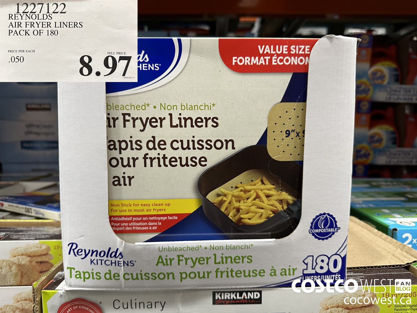 1227122 REYNOLDS AIR FRYER LINERS PACK OF 180 $8.97