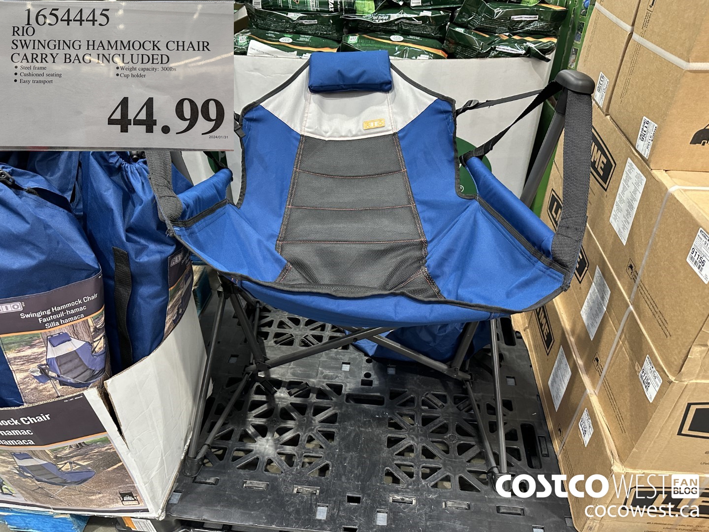 1654445 RIO SWINGING HAMMOCK CHAIR CARRY BAG INCLUDED $44.99