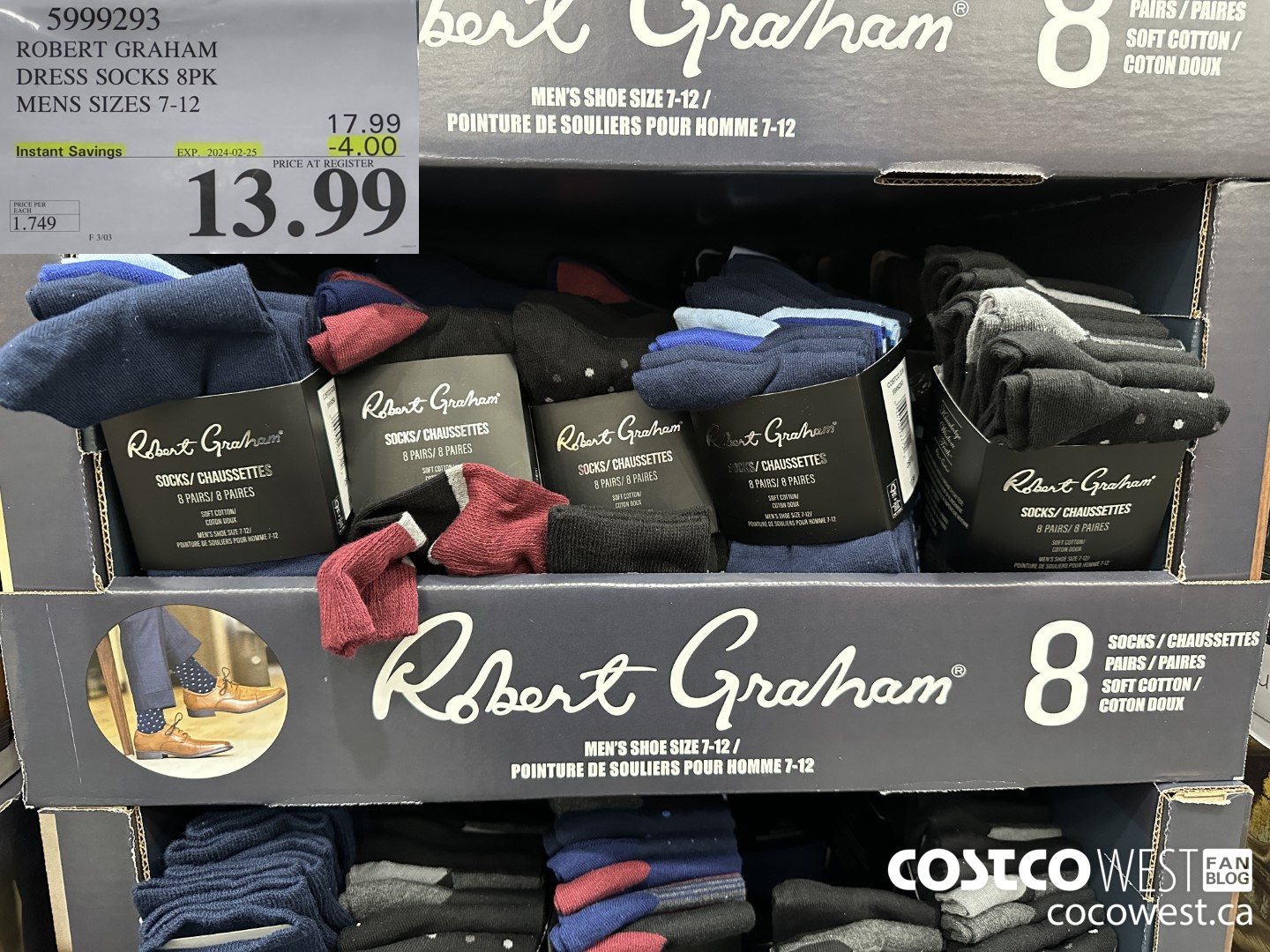 5999293 ROBERT GRAHAM DRESS SOCKS 8PK MENS SIZES 7-12 ($4.00 INSTANT SAVINGS EXPIRES ON 2024-02-25) $13.99