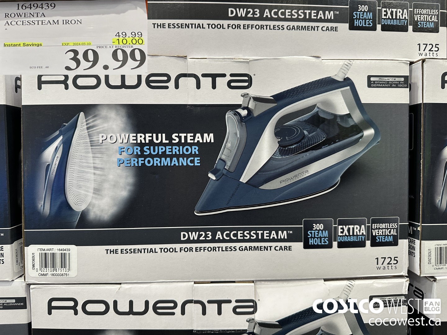 1649439 ROWENTA ACCESSTEAM IRON ($10.00 INSTANT SAVINGS EXPIRES ON 2024-03-10) $39.99