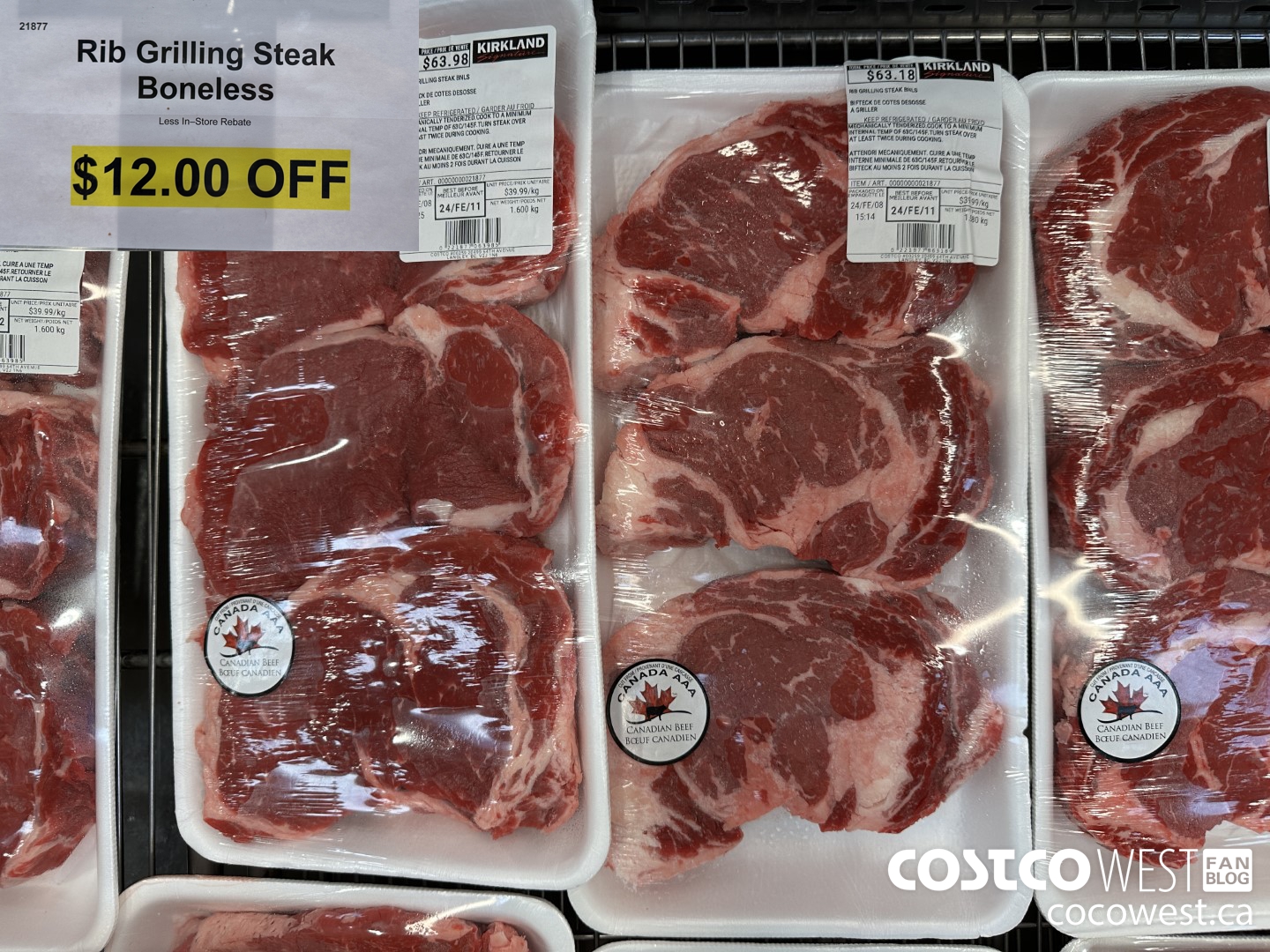 21877 Rib Grilling Steak Boneless  ($12.00 INSTANT SAVINGS)