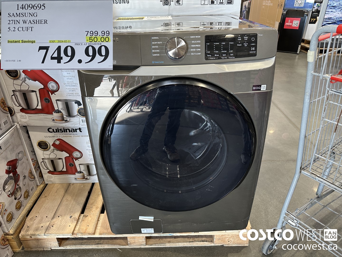 1409695 SAMSUNG 27IN WASHER 5.2 CUFT ($50.00 INSTANT SAVINGS EXPIRES ON 2024-02-11) $749.99