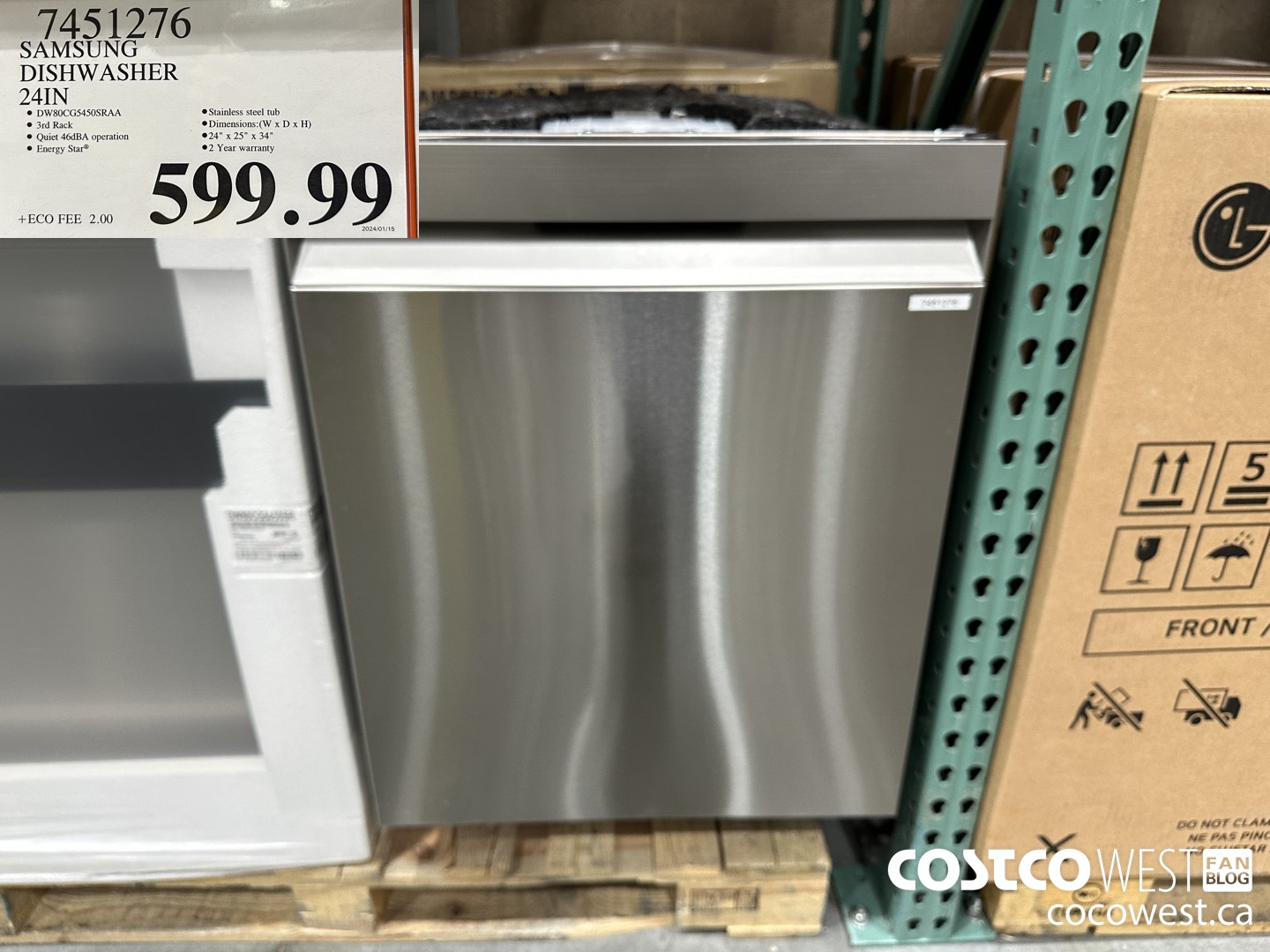 7451276 SAMSUNG DISHWASHER 24IN $599.99