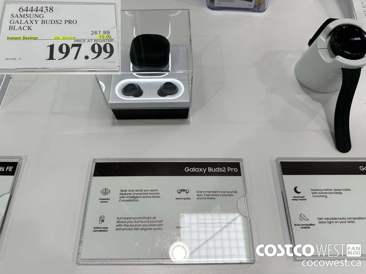 6444438 SAMSUNG GALAXY BUDS 2 PRO BLACK ($70.00 INSTANT SAVINGS EXPIRES ON 2024-02-29) $197.99