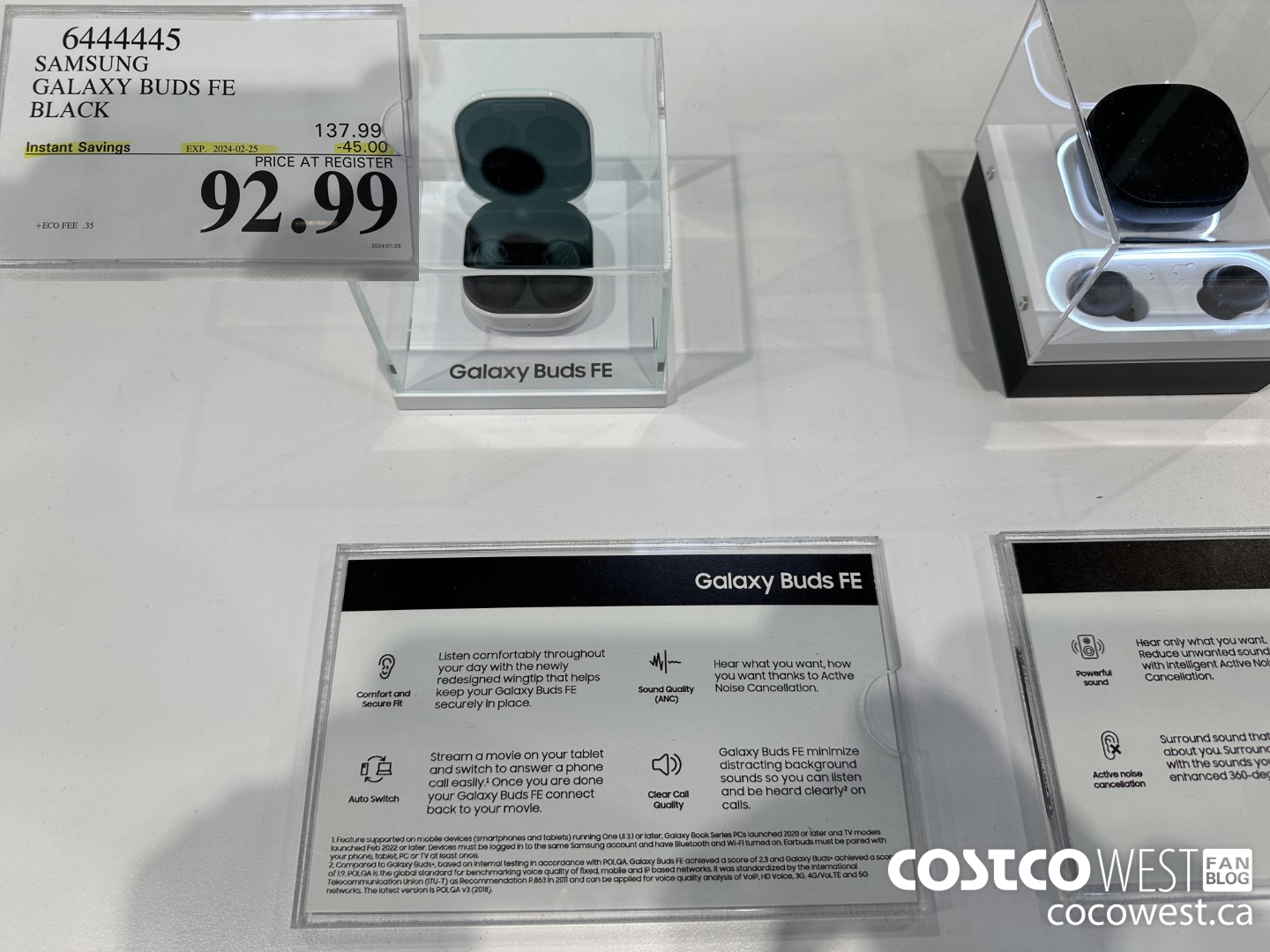 6444445 SAMSUNG GALAXY BUDS FE BLACK ($45.00 INSTANT SAVINGS EXPIRES ON 2024-02-25) $92.99