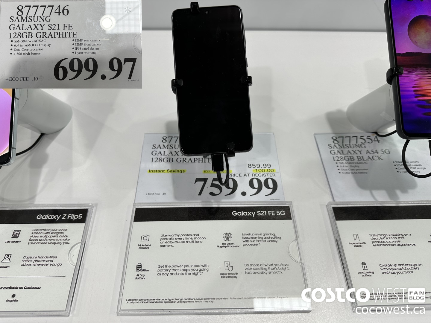 8777746 SAMSUNG GALAXY S21 FE 128GB GRAPHITE $699.97