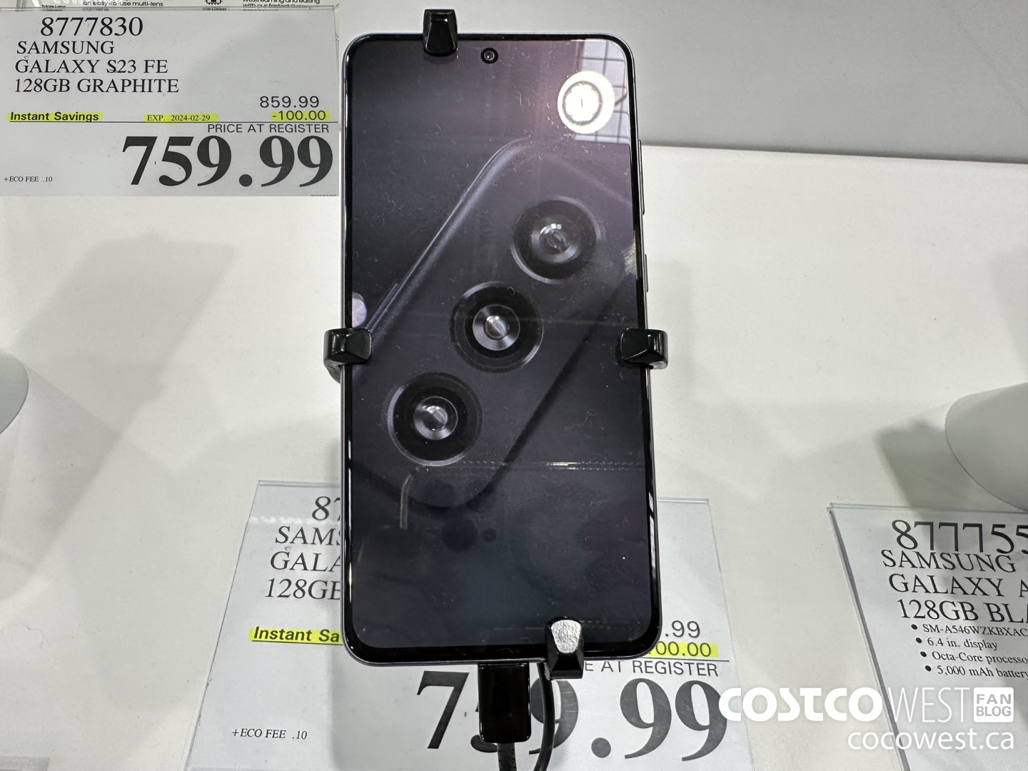 8777830 SAMSUNG GALAXY S23 FE 128GB GRAPHITE ($100.00 INSTANT SAVINGS EXPIRES ON 2024-02-29) $759.99